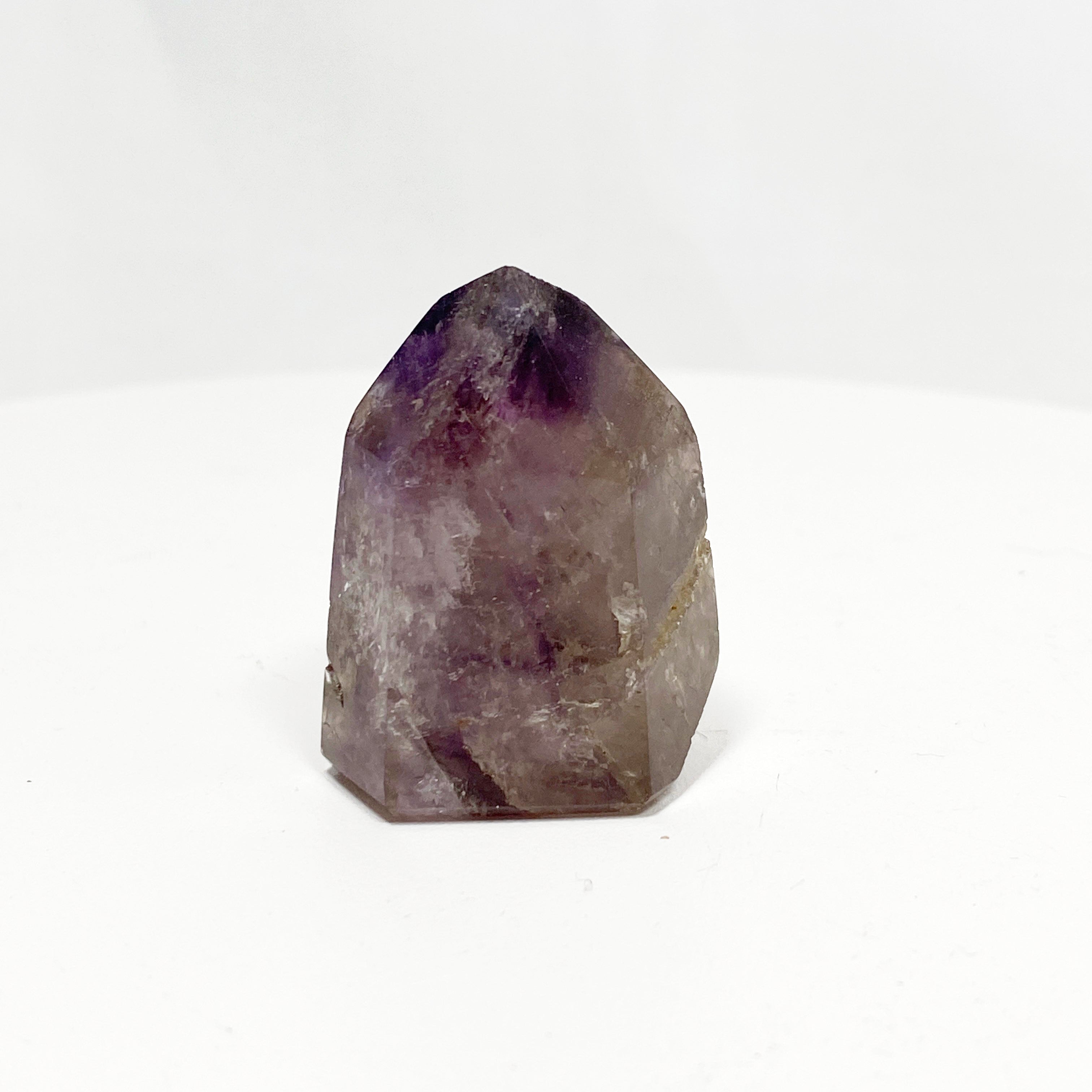 Natural Smokey Amethyst & Clear Quartz Crystal Point - Healing Stone for Meditation, Energy Work & Home Decor (CR3439)