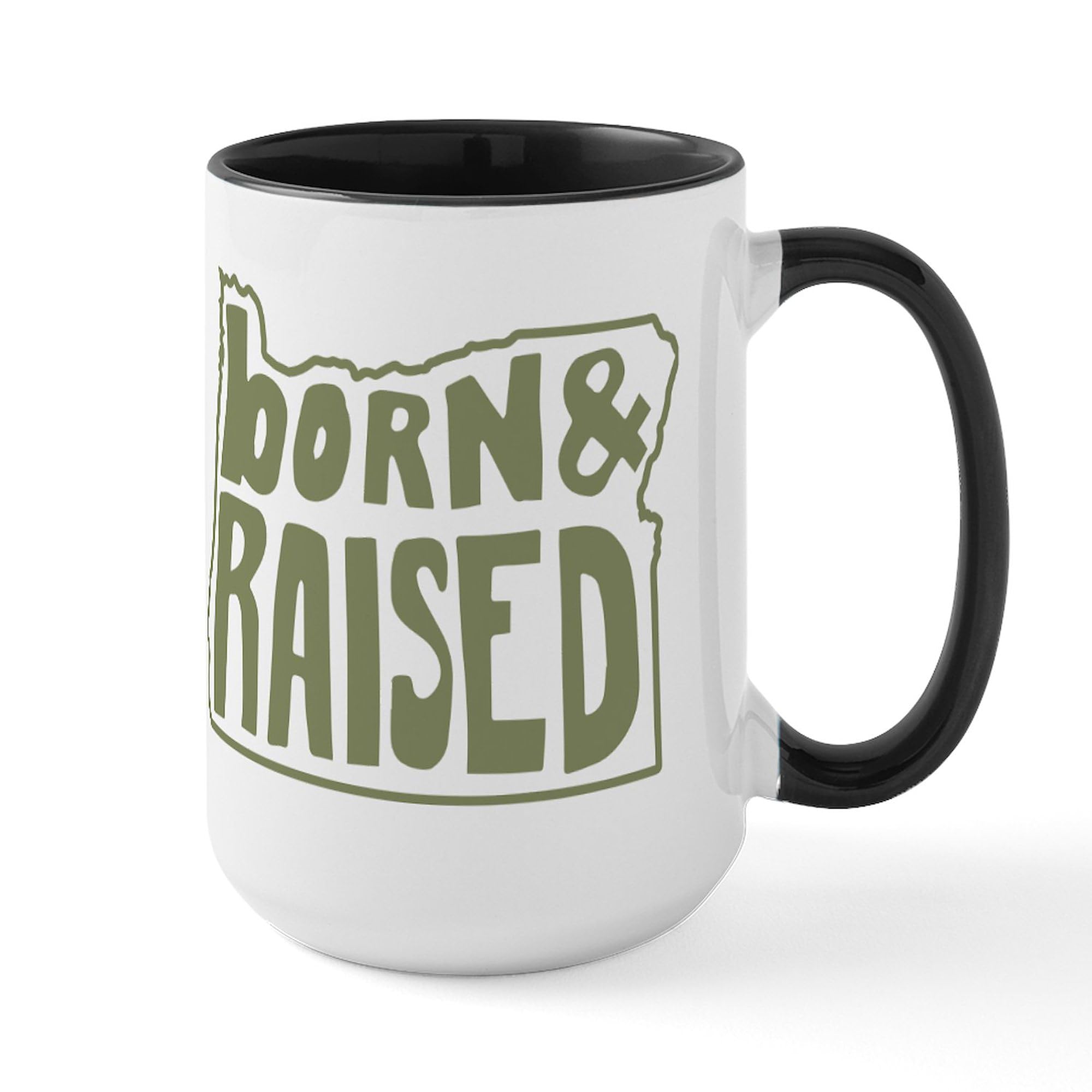 Oregon Born & Raised 15 oz Ceramic Coffee Mug - Perfect for Home, Office & Gifts | Durable 444ml Travel Mug for Coffee & Tea Lovers