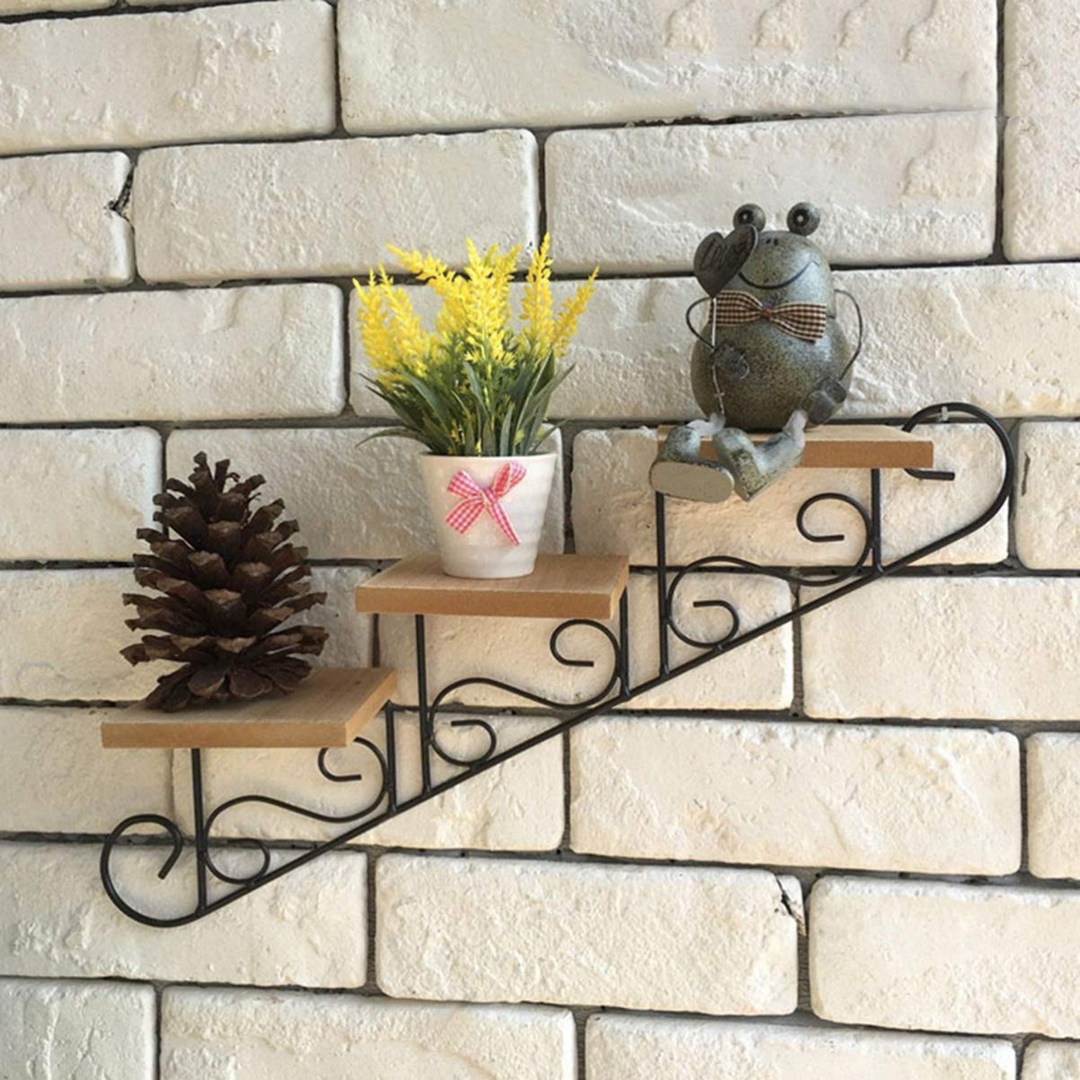 HEALLILY Floating Shelves Wall Mounted - Rustic Wood Hanging Shelves for Wall Storage & Decor - Perfect for Living Room, Bedroom, Bathroom, Kitchen Organization & Display