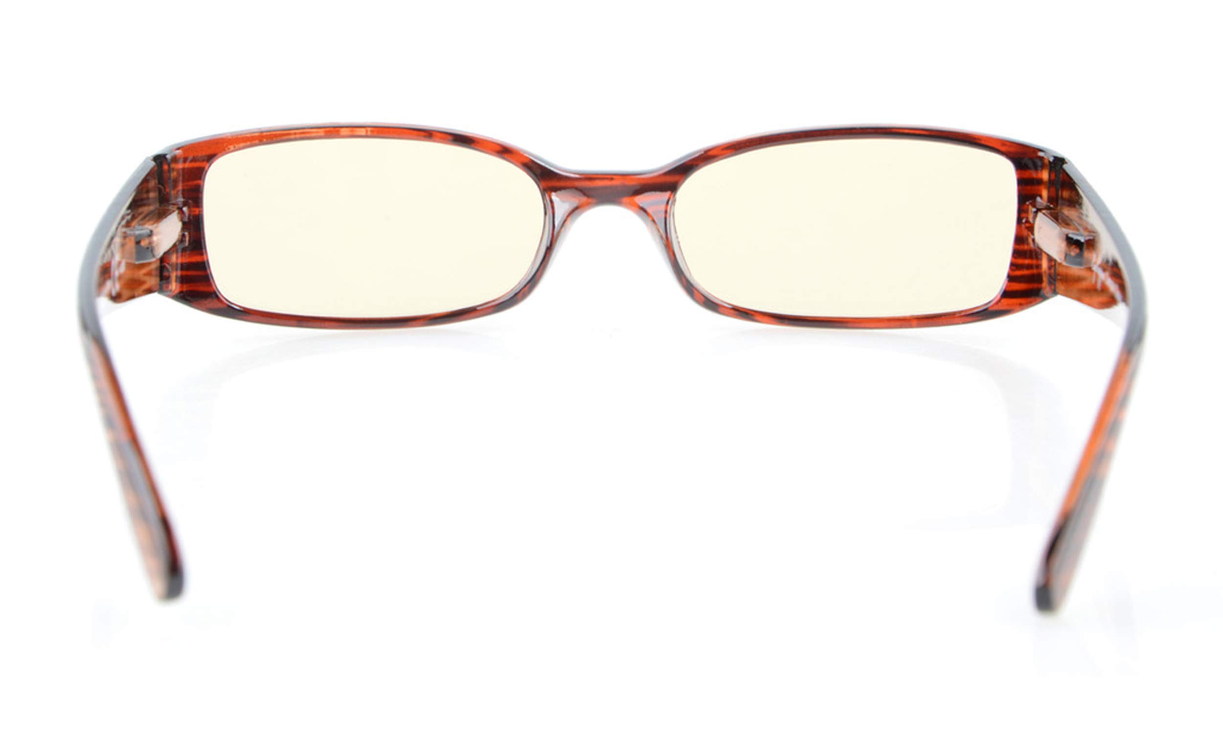 Blue Light Blocking Computer Glasses for Women - Anti Eyestrain Yellow Lens Reading Glasses for Office Work & Screen Time Protection