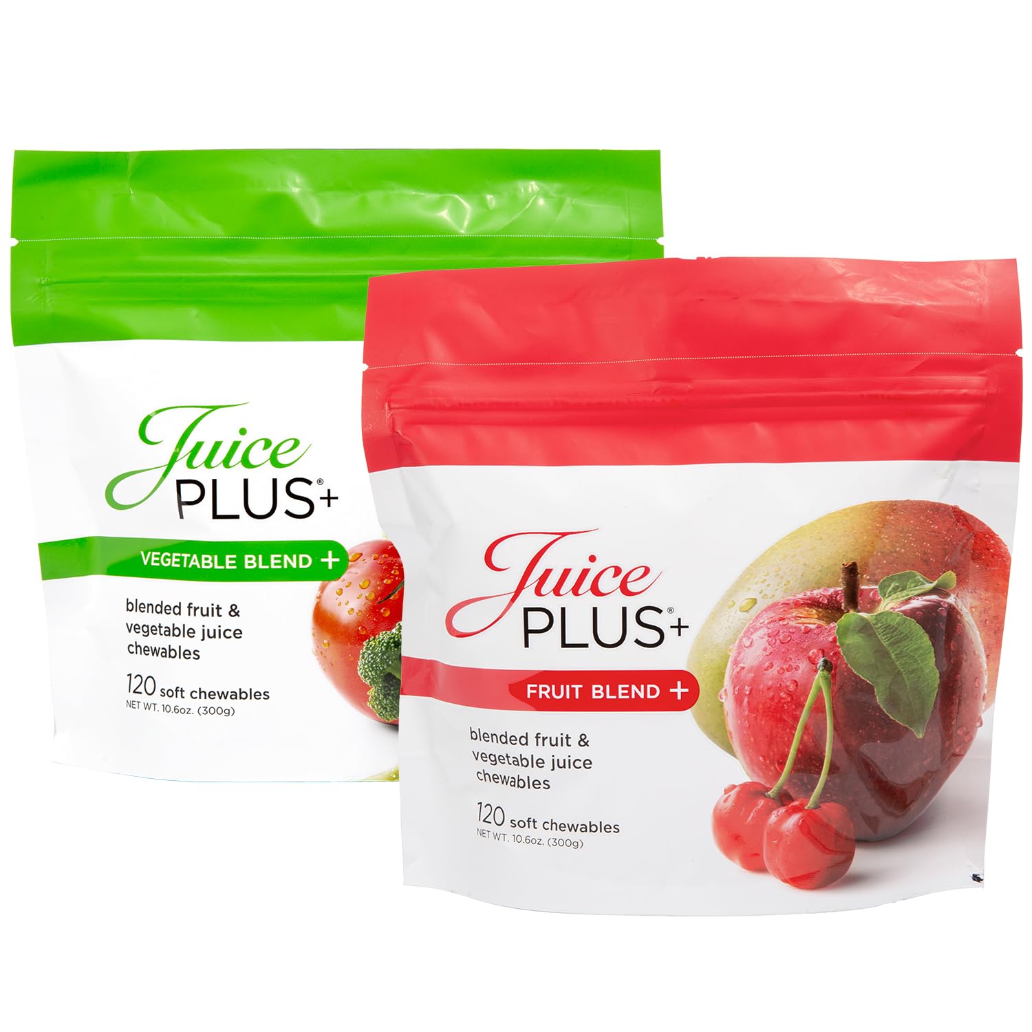JuicePlus+ Fruit & Vegetable Blend Soft Chews - Delicious Vegan Gummy Vitamins for Adults & Kids - 120 Chews (4 Pouches) - Supports Immune Health & Daily Nutrition - Perfect for Busy Families & On-the-Go Lifestyles