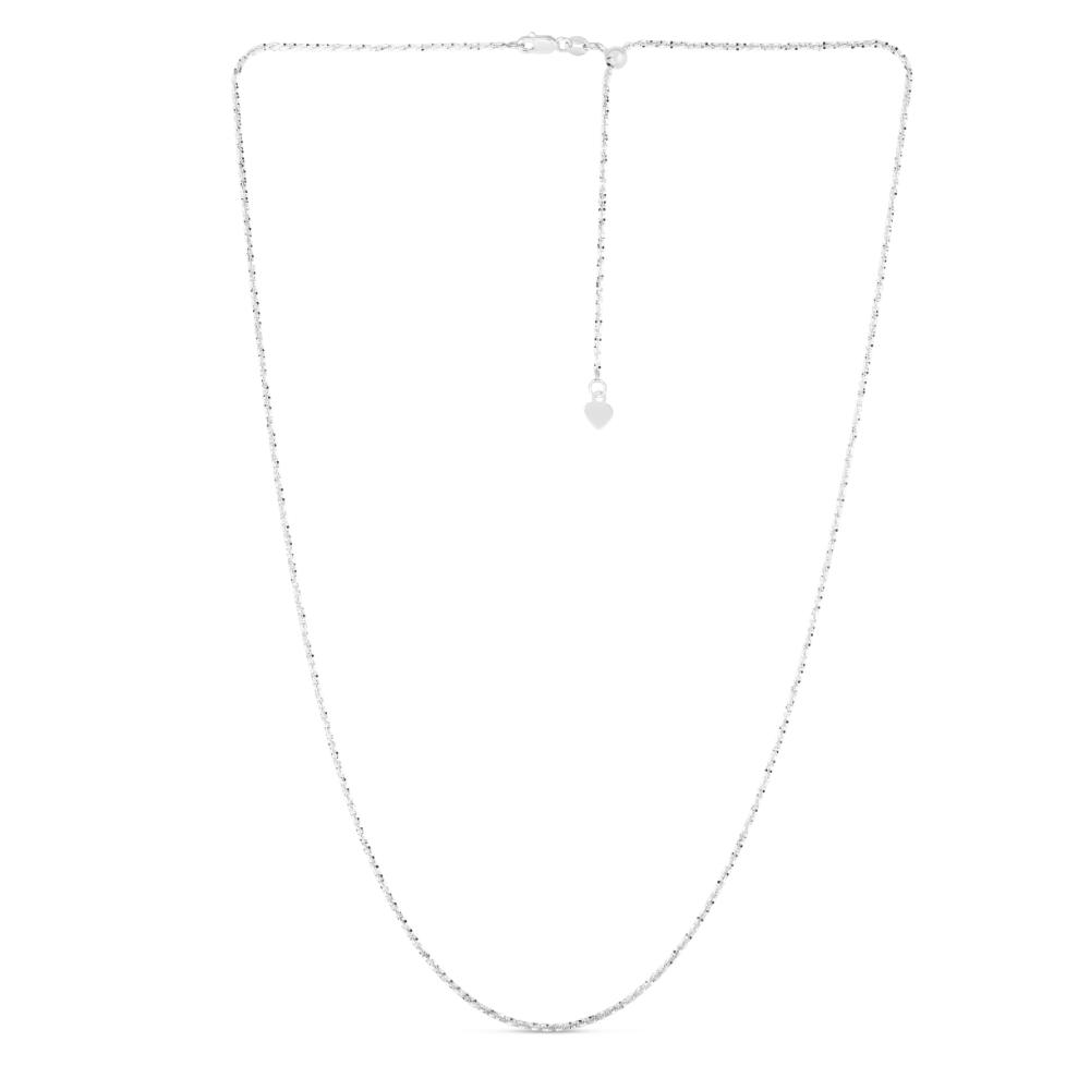 14K Gold 1.2mm Adjustable Sparkle Chain - Dainty Layering Necklace for Women, Perfect for Everyday Wear, Gift Giving & Special Occasions