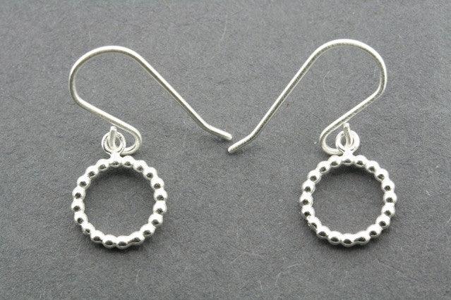 Sterling Silver Beaded Cutout Circle Earrings for Women - Elegant Boho Jewelry for Parties, Weddings & Everyday Wear