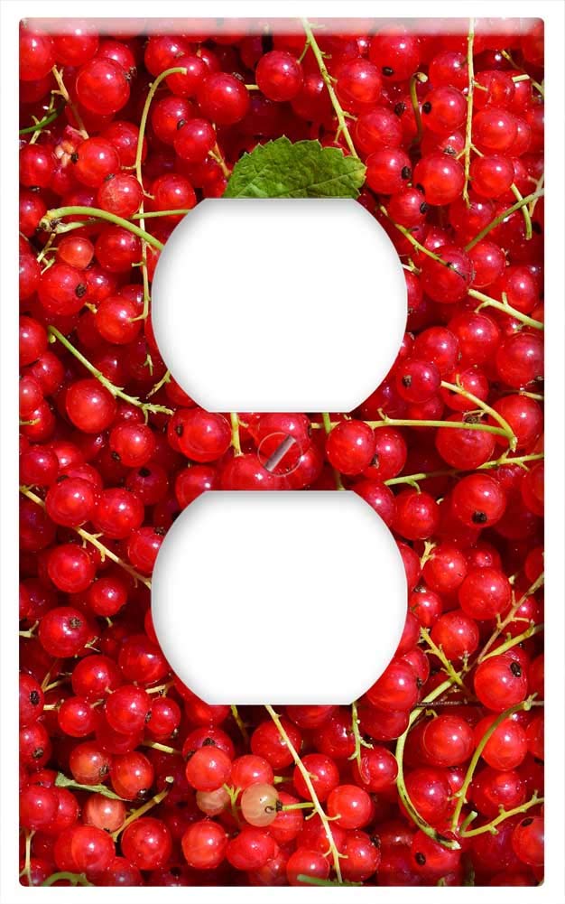 Decorative Switch Plate Outlet Cover - Red Currant Berries Design for Home & Garden Decor | Perfect for Kitchen, Bedroom, Living Room, and Outdoor Spaces