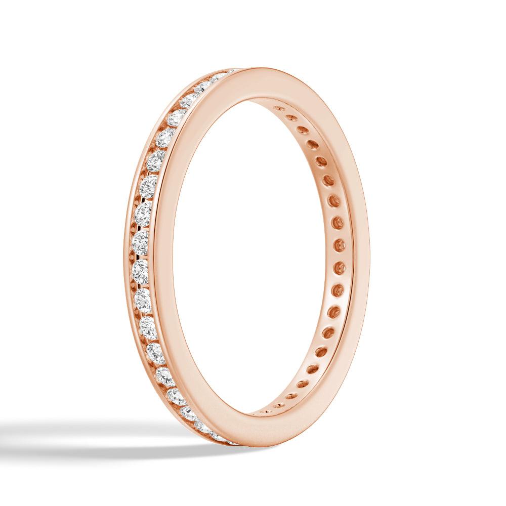 **Round Moissanite Channel Set Eternity Band Ring for Women - Wedding, Engagement, Anniversary Jewelry Gift**