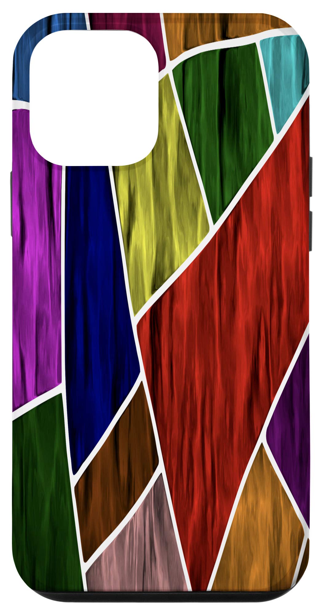 iPhone 12 Mini Mosaic Art Case - Jewel Tone Stained Glass Design for Style Protection
