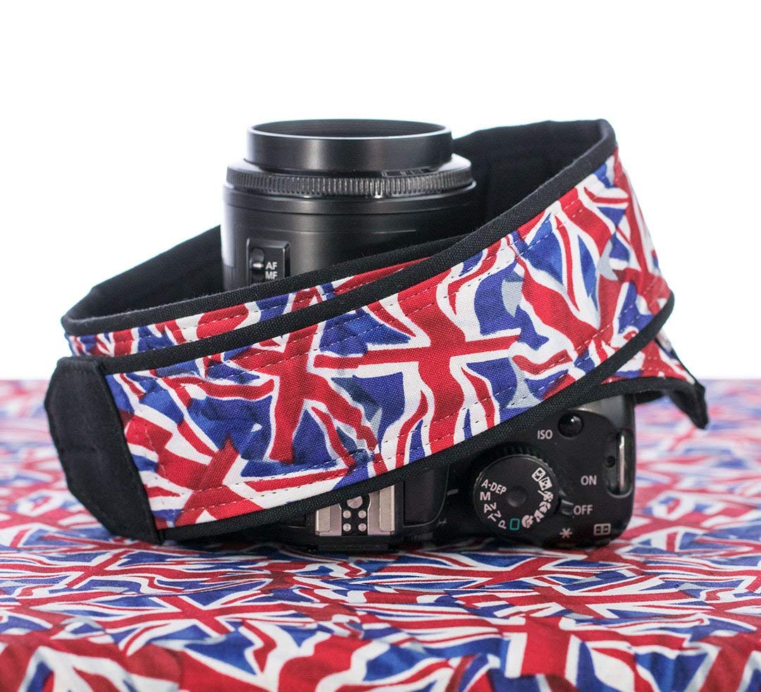 UK Flag Camera Strap - Adjustable & Comfortable Neck Strap for DSLR, Mirrorless Cameras - Perfect for Travel, Photography & Outdoor Adventures