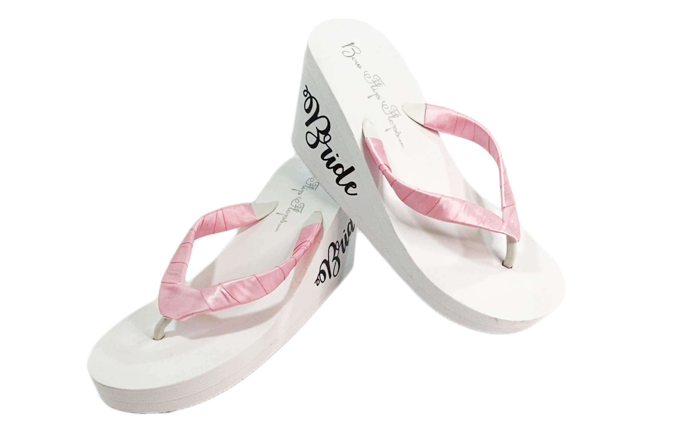 Elegant Ivory Bride Script Flip Flops for Weddings - Perfect for Bridal Showers, Bachelorette Parties & Beach Weddings