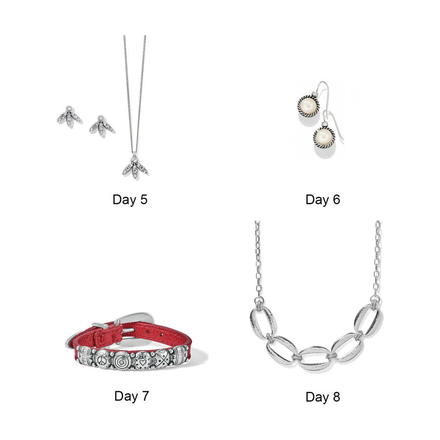 10 Days of Brighton Jewelry Advent Box - Holiday Gift Set with 10 Unique Jewelry Pieces for Christmas Countdown, Party Favors & Festive Surprises