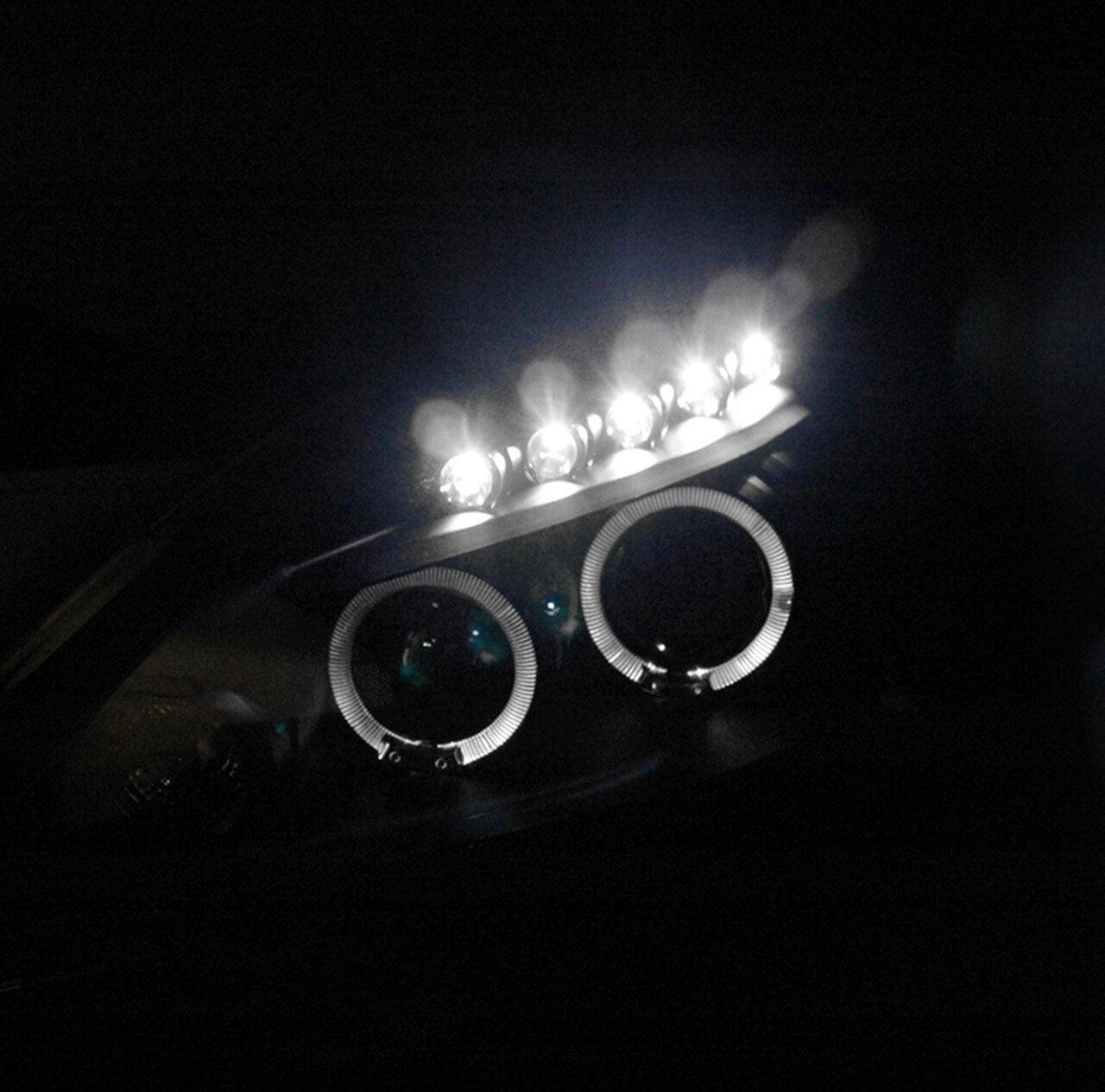 2003-2007 Honda Accord Dual Halo Projector Headlights Kit - Black Housing with Clear Lens - High Performance LED Headlight Upgrade for Night Driving & Enhanced Visibility