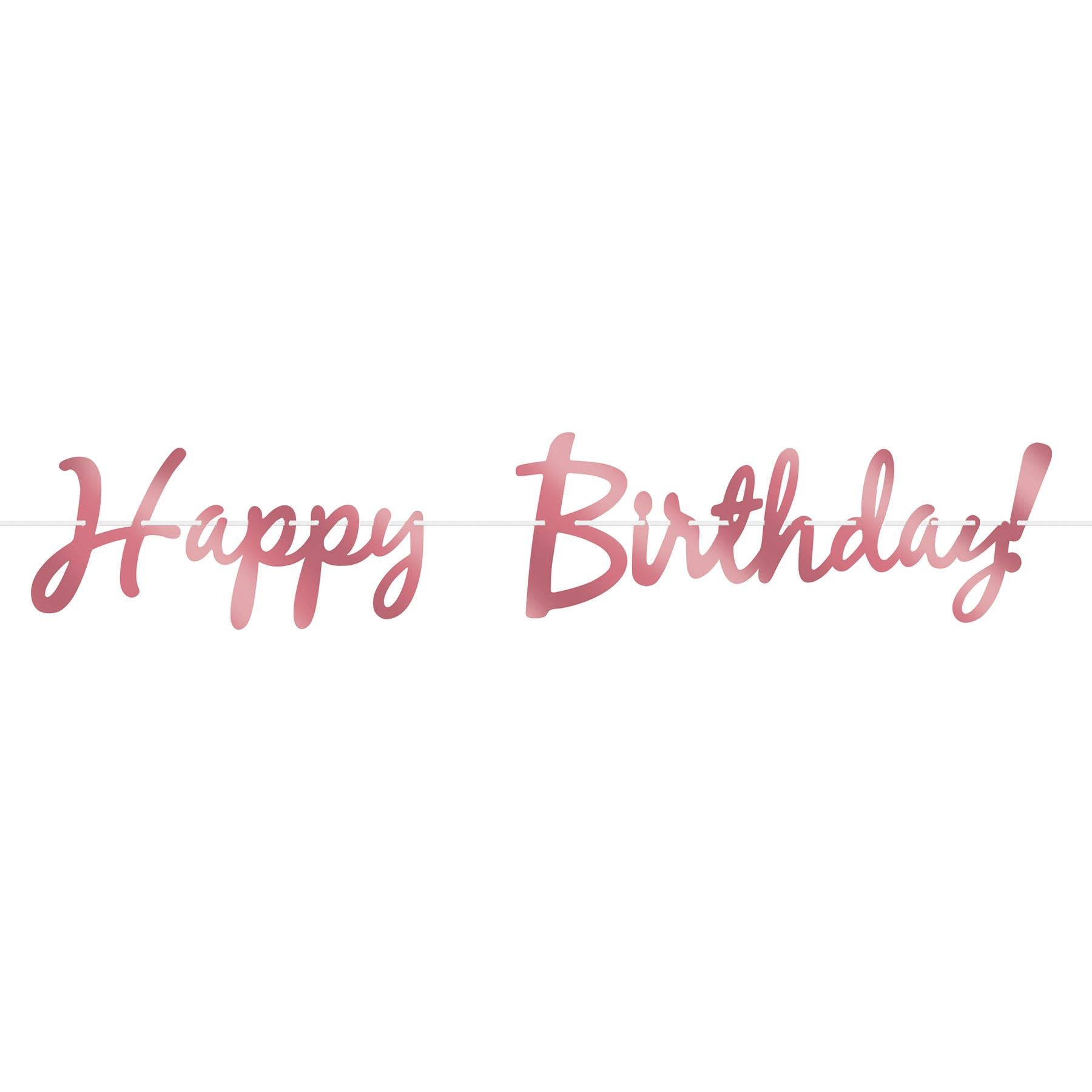 12 Pack Beistle Foil Happy Birthday Party Streamers - Rose Gold Decorations for Birthday Parties, Baby Showers & Celebrations