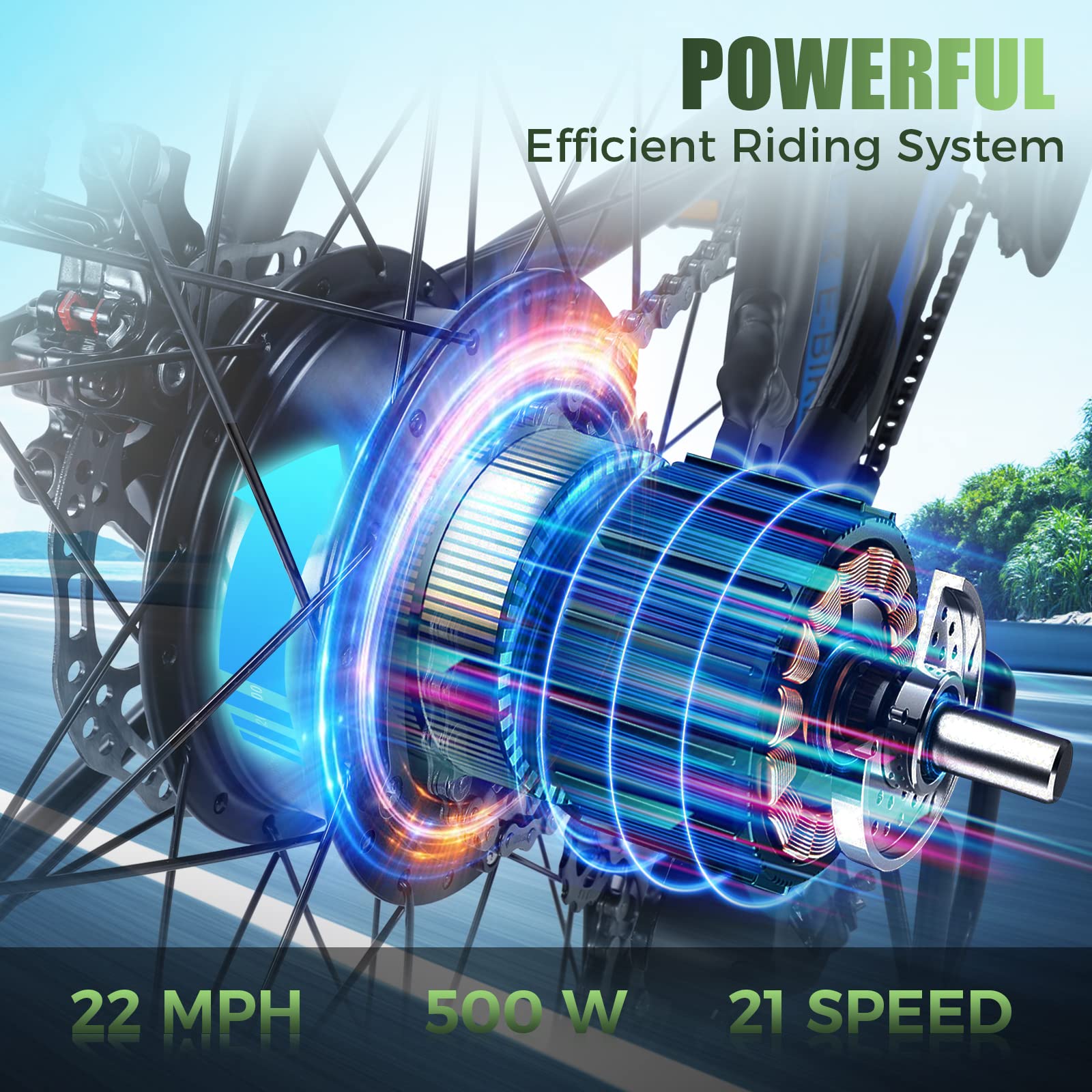 ANCHEER 27.5'' Electric Mountain Bike for Adults - 500W Motor (Peak 750W), 55 Mile Range, 22 MPH, 3H Fast Charge, 48V/10.4Ah Removable Battery, 21-Speed Gears - Includes Free Bike Lock | Perfect for Commuting, Off-Road Trails & Urban Adventures
