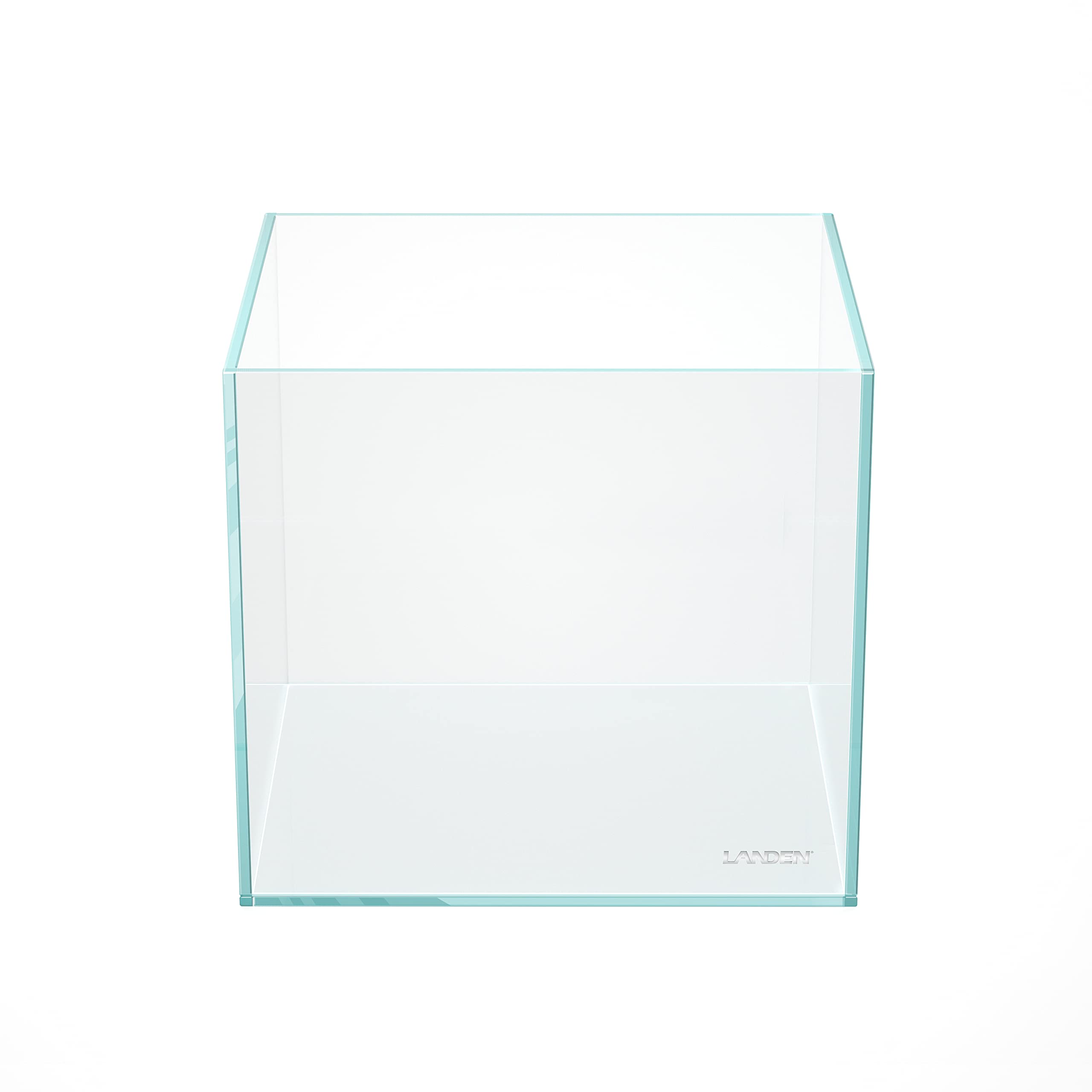 Premium LANDEN Rimless Low Iron Aquarium Tank - Crystal Clear Fish Tank with Black Nano Foam Leveling Mat | Perfect for Home, Office & Aquatic Displays
