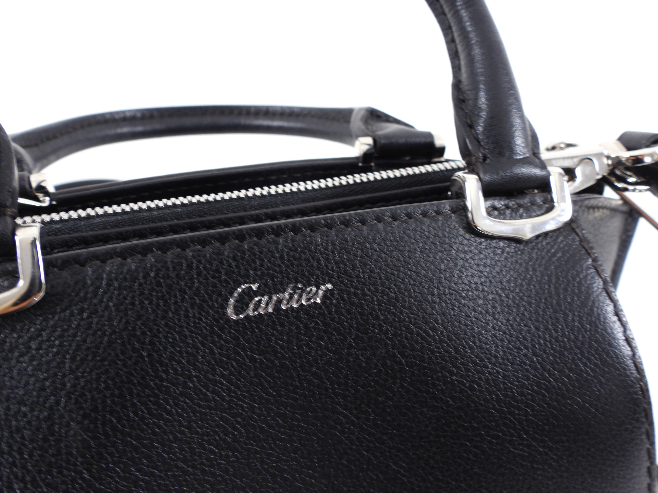 Cartier C de Cartier Mini Black Leather Crossbody Bag & Shoulder Bag - Elegant Evening Purse for Women, Perfect for Parties, Dates & Special Occasions