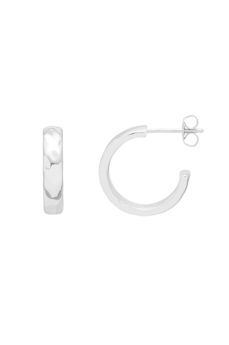 Sterling Silver Plated Textured Hoop Earrings for Women - Trendy Boho Chic Jewelry Gift - Perfect for Parties, Weddings & Everyday Wear (Ebe5357S)