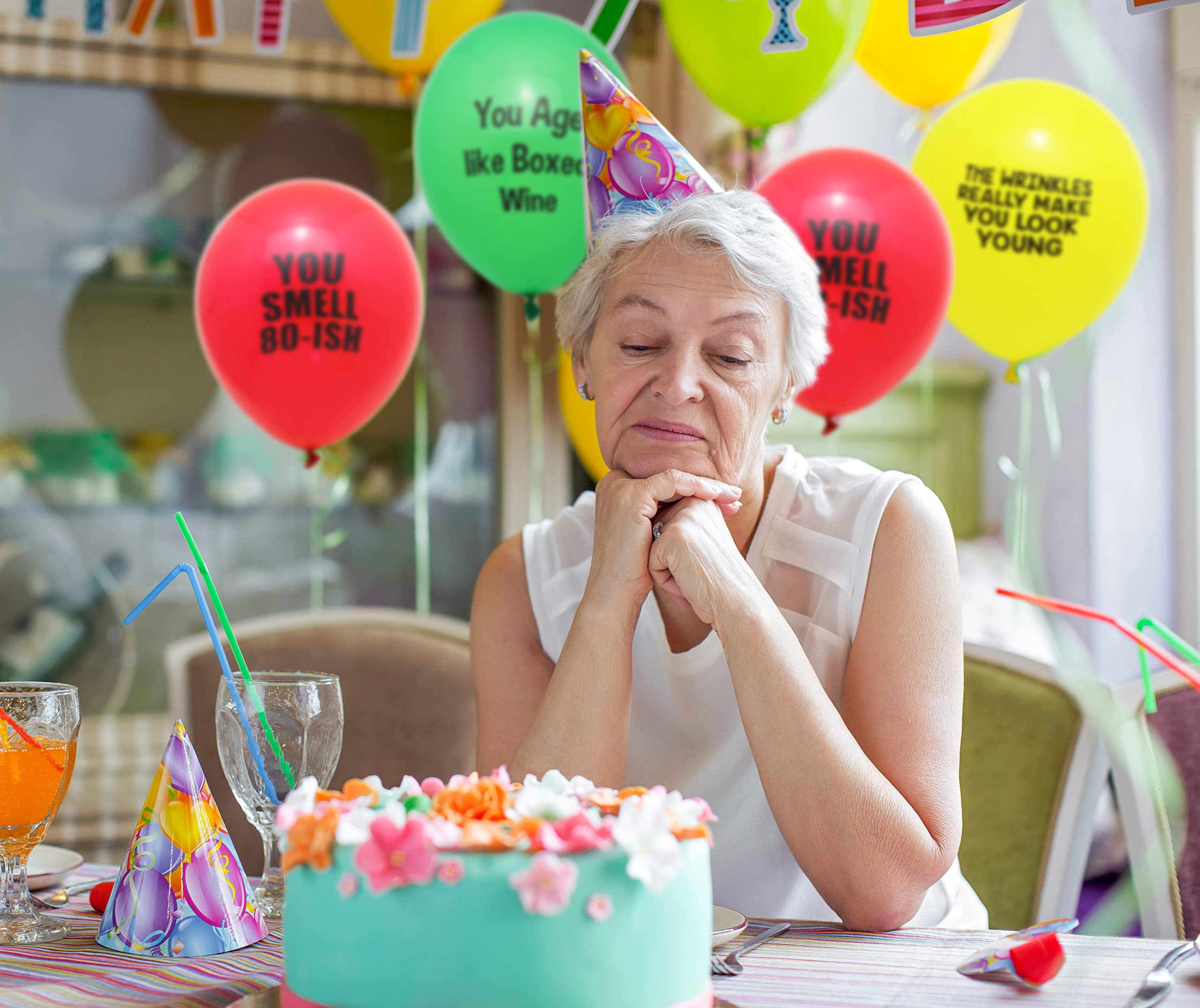 ROFLmart Funny Rude Happy Birthday Balloons - Hilarious Party Decorations for Adult Birthday Parties & Bachelorette Celebrations