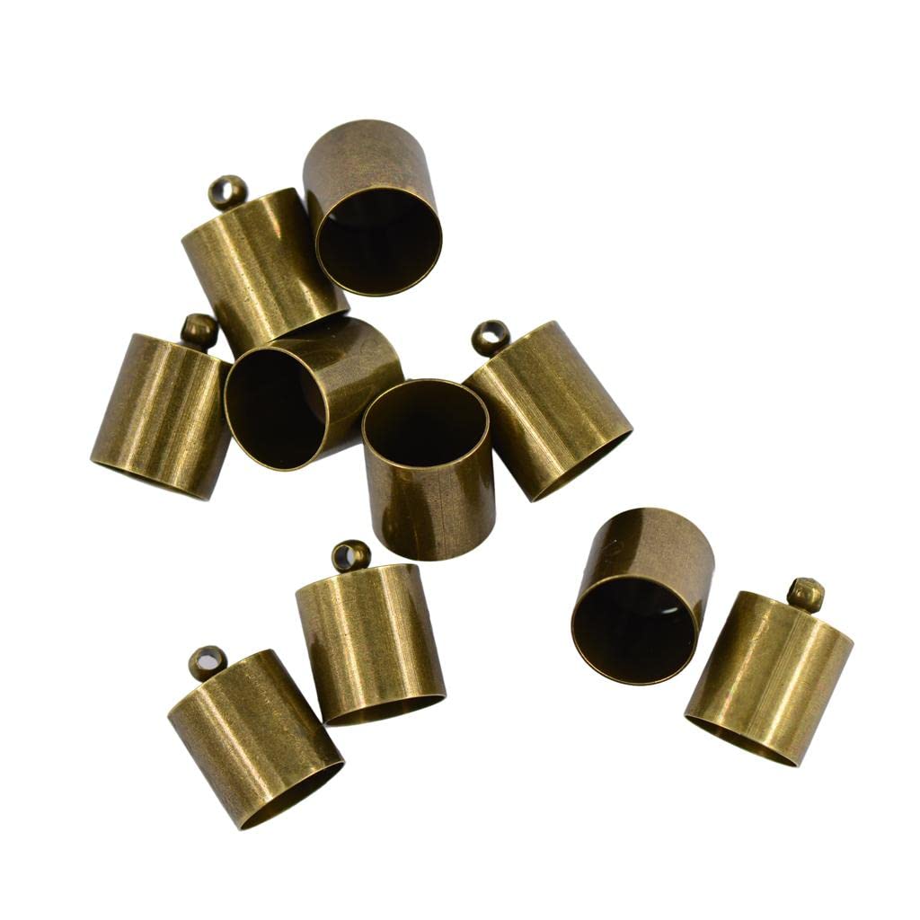 10pcs 10mm Brass End Caps for Leather Jewelry Making DIY