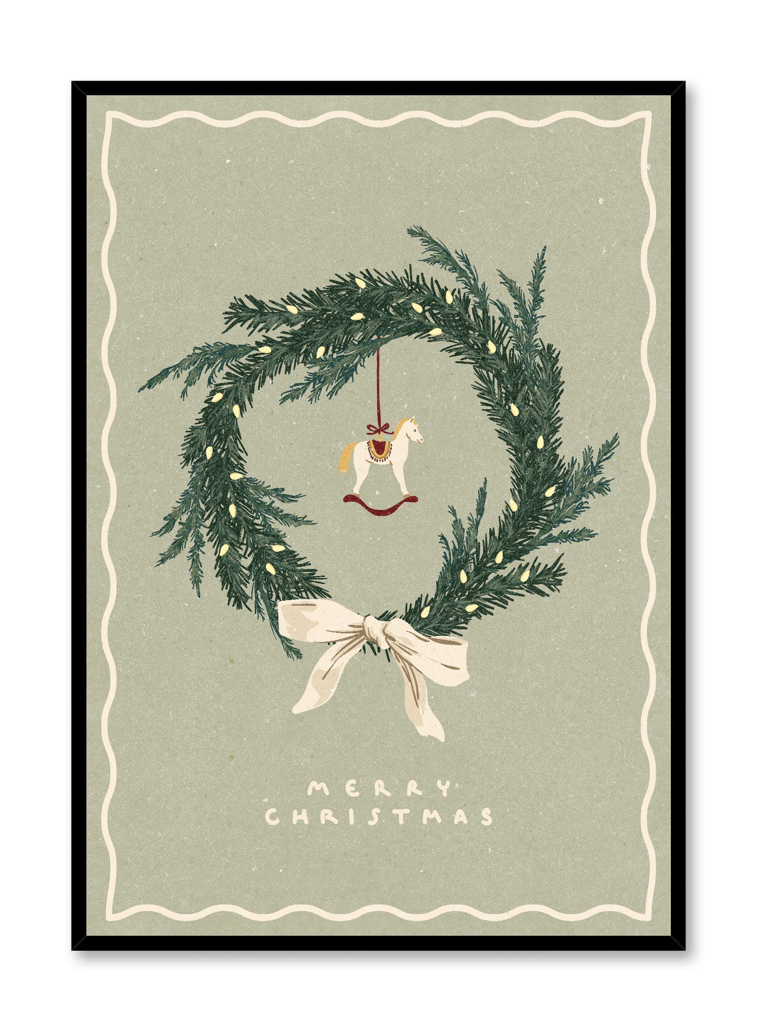Scandinavian Winter Wreath - Nordic Holiday Decor for Front Door, Christmas Wall Hanging - Perfect for Fireplace Mantel, Porch & Seasonal Home Decor