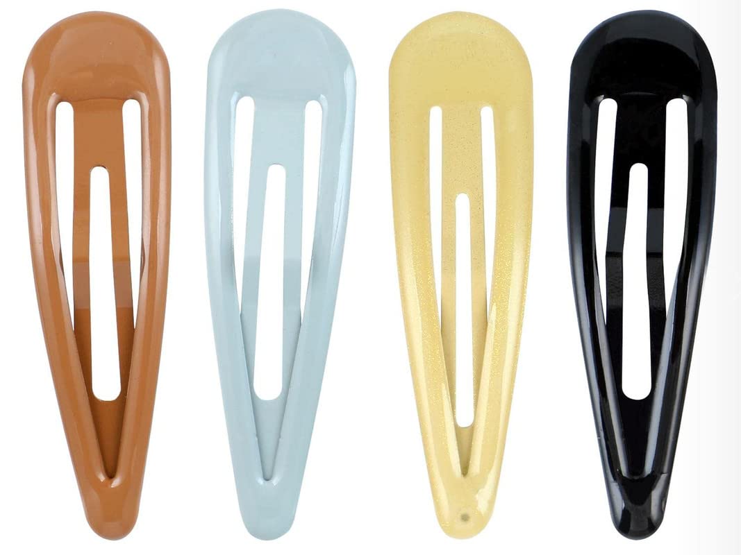 Belicia 20 PCS Metal Snap Hair Clips - 2.8 Inch Large Hair Barrettes for Women & Girls, Smooth Coated Surface, 4 Color Assorted Hair Clips for Thick Hair, Ponytail, Bun & Updo Hairstyles (Multicolor)