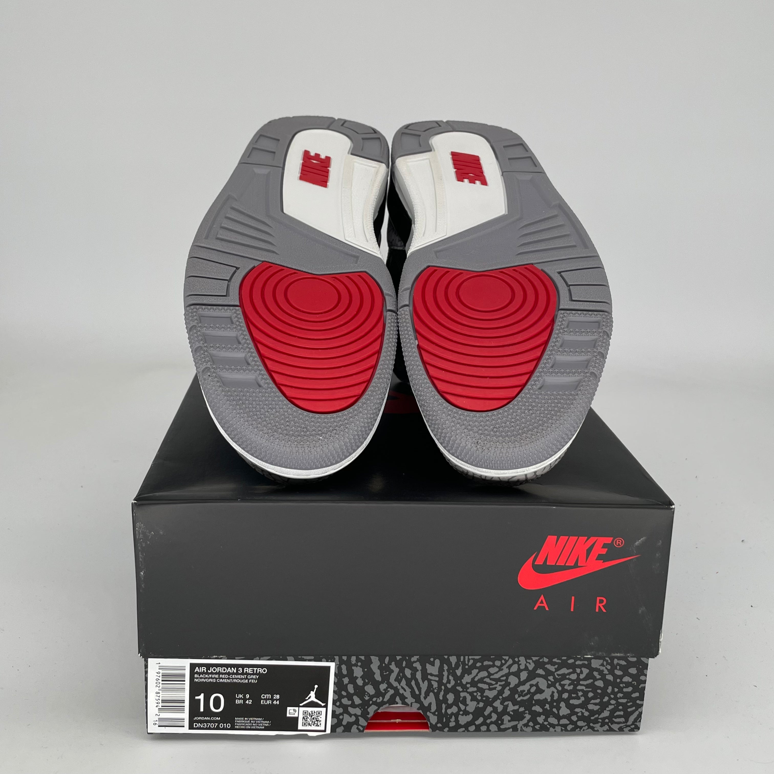 Original Air Jordan 3 Retro 'Black Cement Reimagined' Men's Basketball Shoes - Size 10 (DN3707-010) - Perfect for Sneaker Collectors & Streetwear Fashion