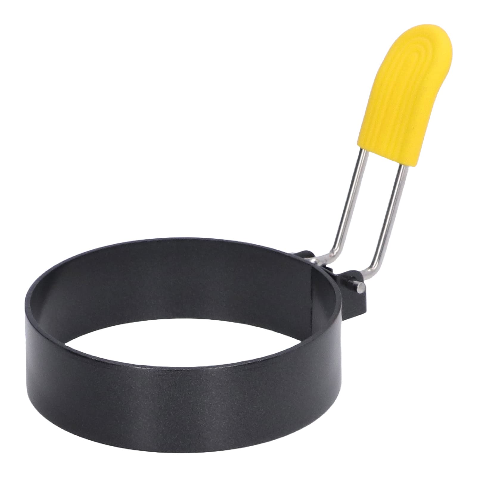 Stainless Steel Fried Egg Rings Mold with Folding Handle & Silicone Brush - Multi-Shape Egg Frying Rings for Perfect Sunny Side Up, Omelets & Pancakes - Ideal for Breakfast, Brunch & Camping Cooking