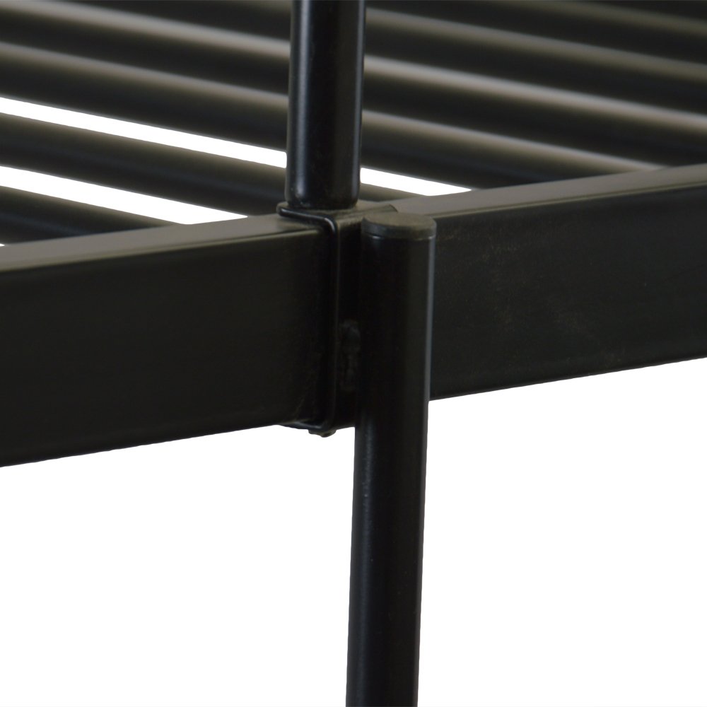 Sturdy Metal Bunk Bed with Ladder - Twin Size Kids Bunk Bed in Black | Space-Saving Iron Bed Frame for Children's Bedroom, Dorm Room or Guest Room