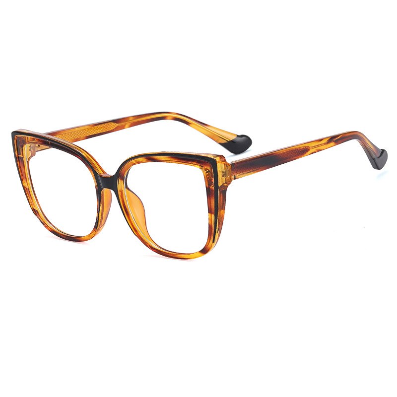 CCspace Women's Full Rim Square Cat Eye Titanium Eyeglasses Frame 55598 - Lightweight & Durable Eyewear for Work, Reading & Fashion