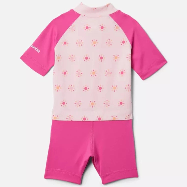 Columbia Satin Pink Summa Suns Sandy Shores Baby Sun Guard Suit - UV Protection Swimwear for Infants at Beach & Pool