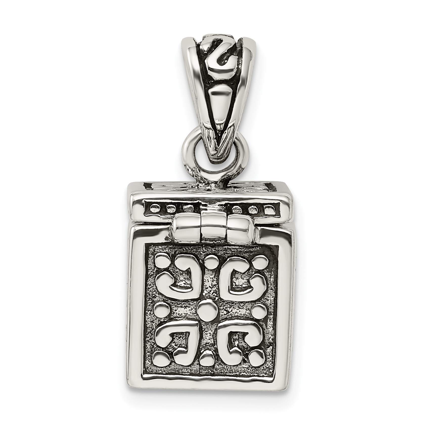 925 Sterling Silver Square Prayer Box Pendant Necklace - Religious Keepsake Jewelry for Prayer Notes & Blessings - Perfect for Gifts, Weddings & Spiritual Protection