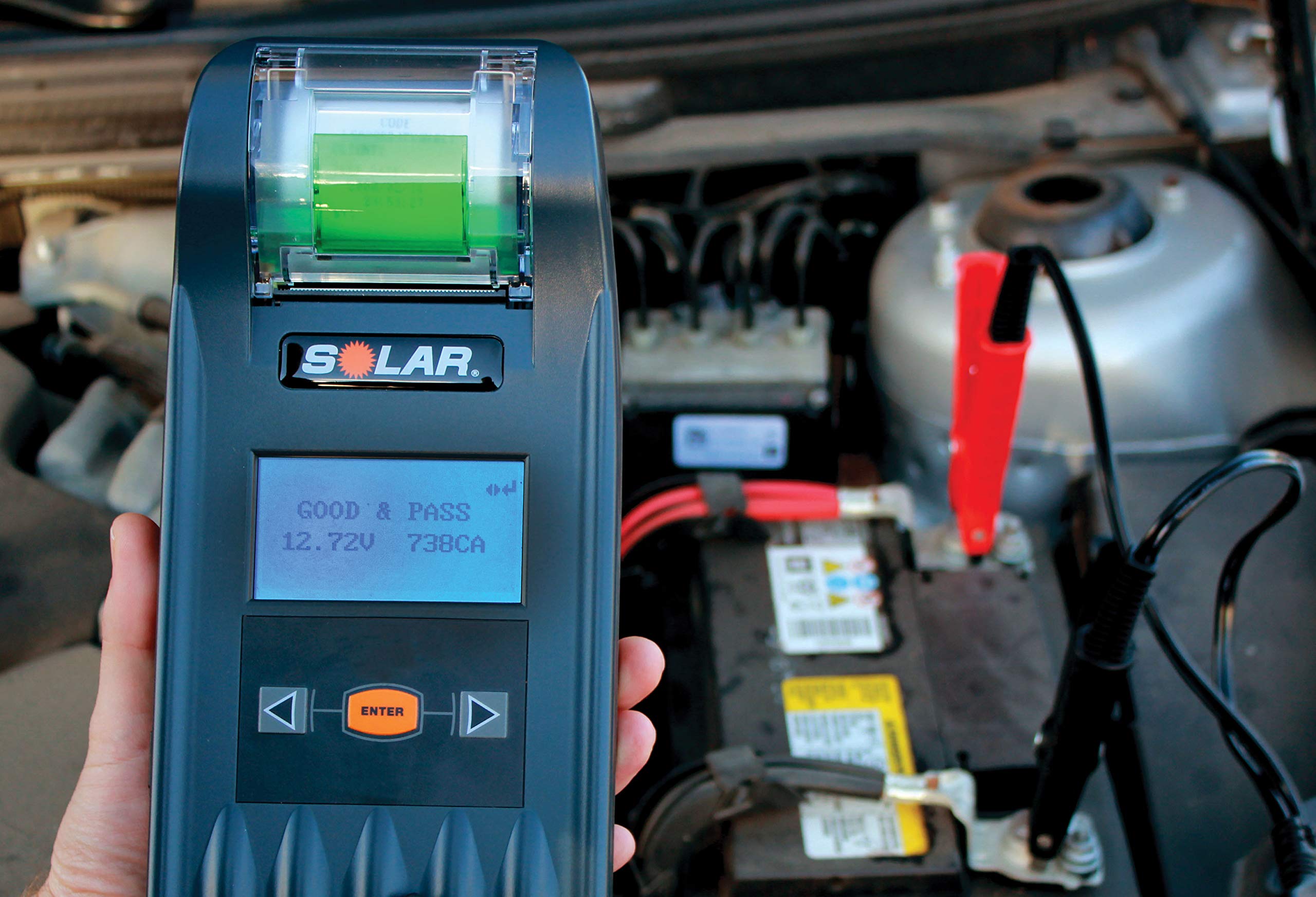 Clore Automotive SOLAR BA327 20-2000 CCA Digital Battery Tester with Printer - Professional Car & Truck Battery Diagnostic Tool for Home Mechanics & Auto Shops - Perfect for Vehicle Maintenance & Electrical System Testing