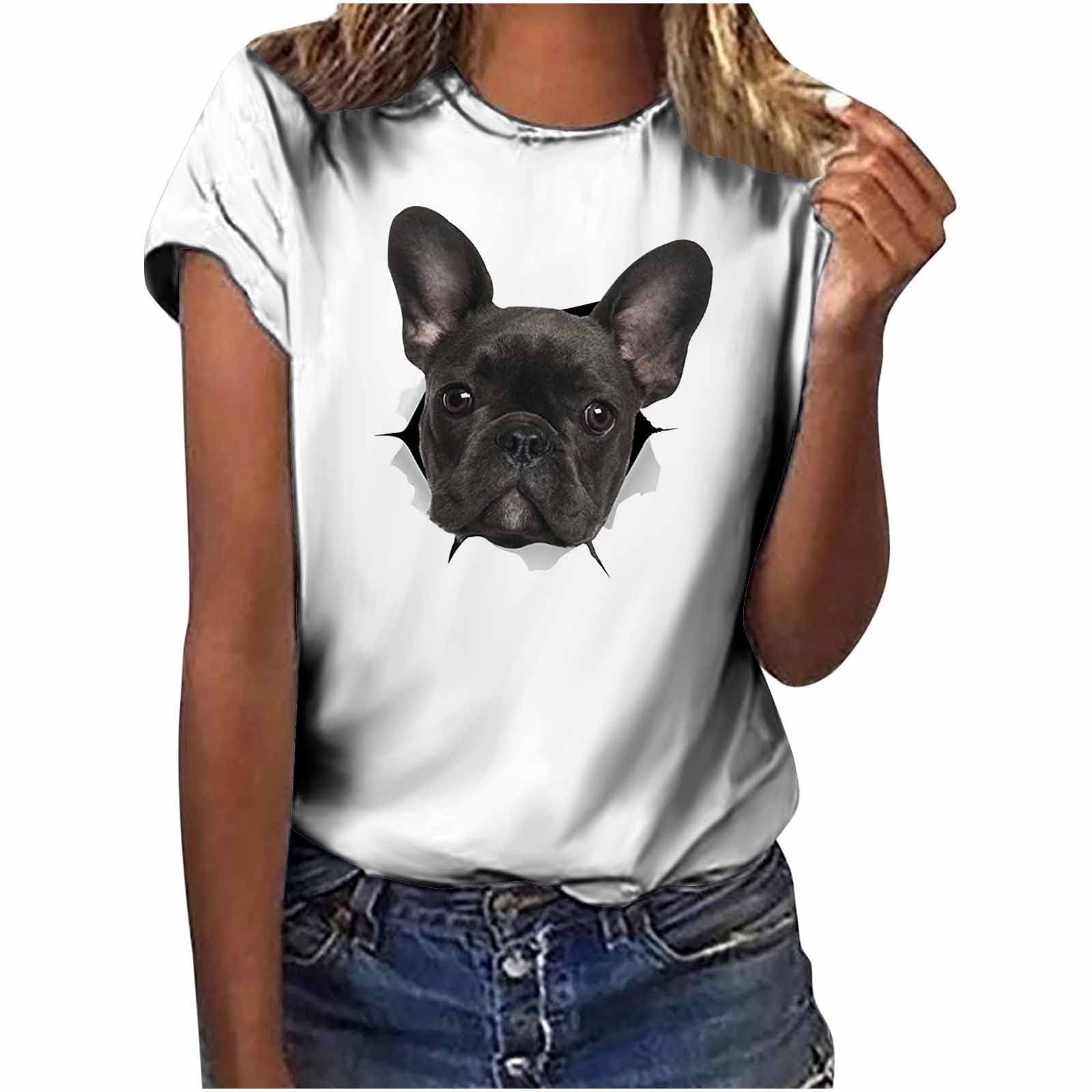 Funny Graphic Tops for Women | 3D Printed T-Shirt | Trendy Loose Blouse | Casual Crewneck Tee for Teen Girls & Juniors | Perfect for Parties, Daily Wear & Gifts
