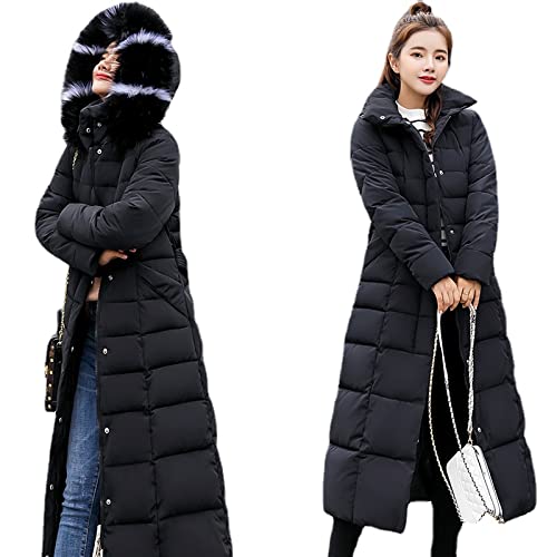 Women's Winter Jacket Long Thicken Puffer Coat with Detachable Fur Hood - Warm Windproof Parka for Cold Weather, Snow, Skiing & Outdoor Activities