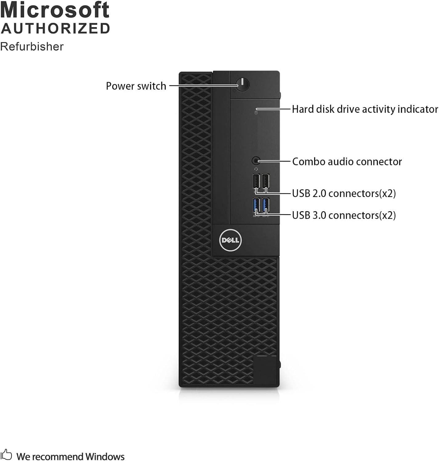 Refurbished Dell OptiPlex 3050 SFF Desktop - Intel Core i3-7100 7th Gen 3.9GHz, 16GB DDR4 RAM, 256GB NVMe SSD, Windows 10 Pro | WiFi, USB 3.0, HDMI, DisplayPort | Home Office & Business Computer with 1-Year Warranty