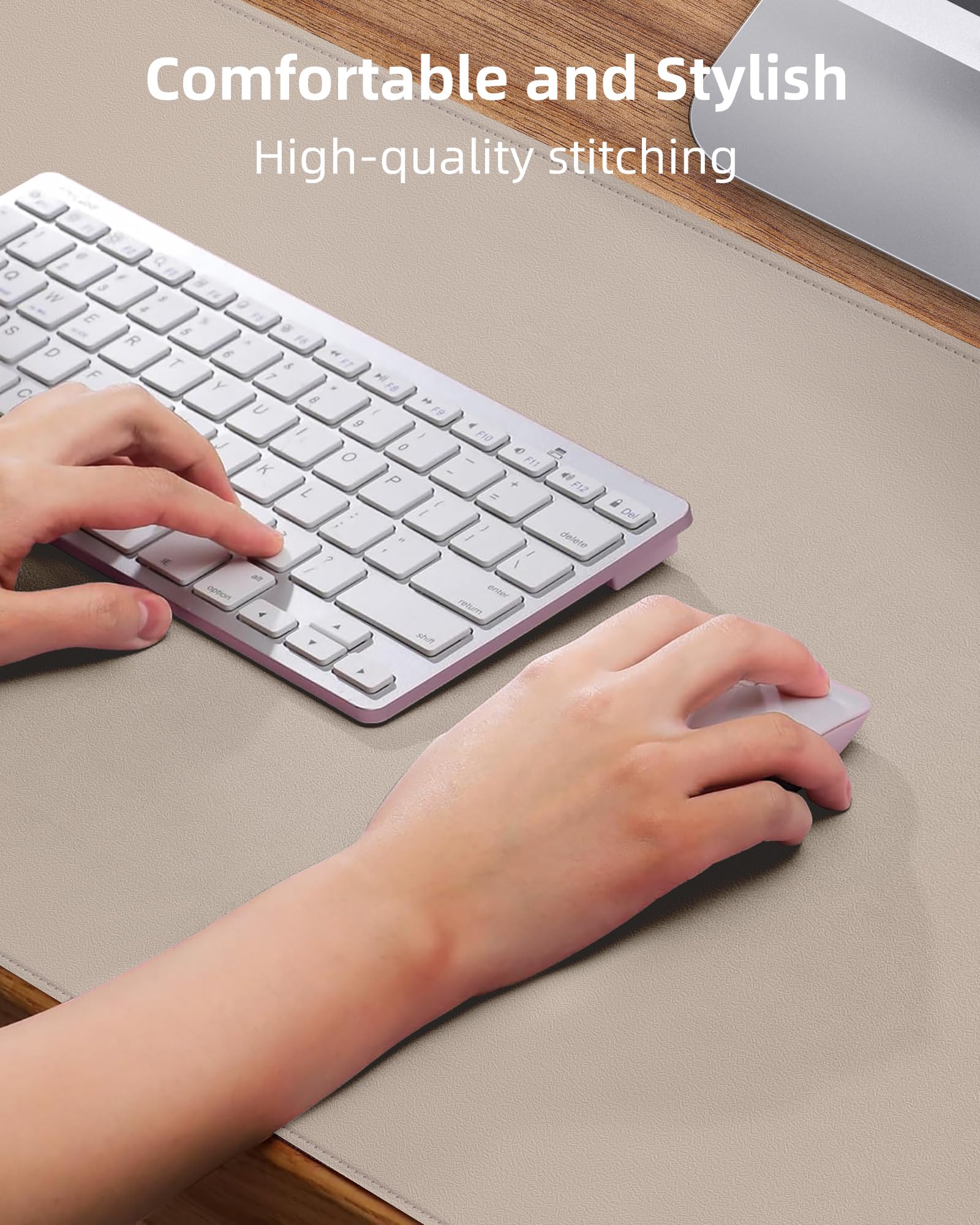 Premium PU Leather Desk Protector - Large Non-Slip Waterproof Mouse Pad & Blotter Mat for Office & Home Workspace (36