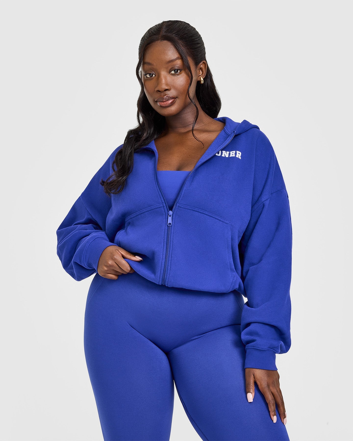 Mid Weight Zip Through Hoodie for Men & Women - Comfortable Fleece-Lined Pullover with Full-Zip Front in Space Blue | Perfect for Casual Wear, Outdoor Activities & Gym Workouts