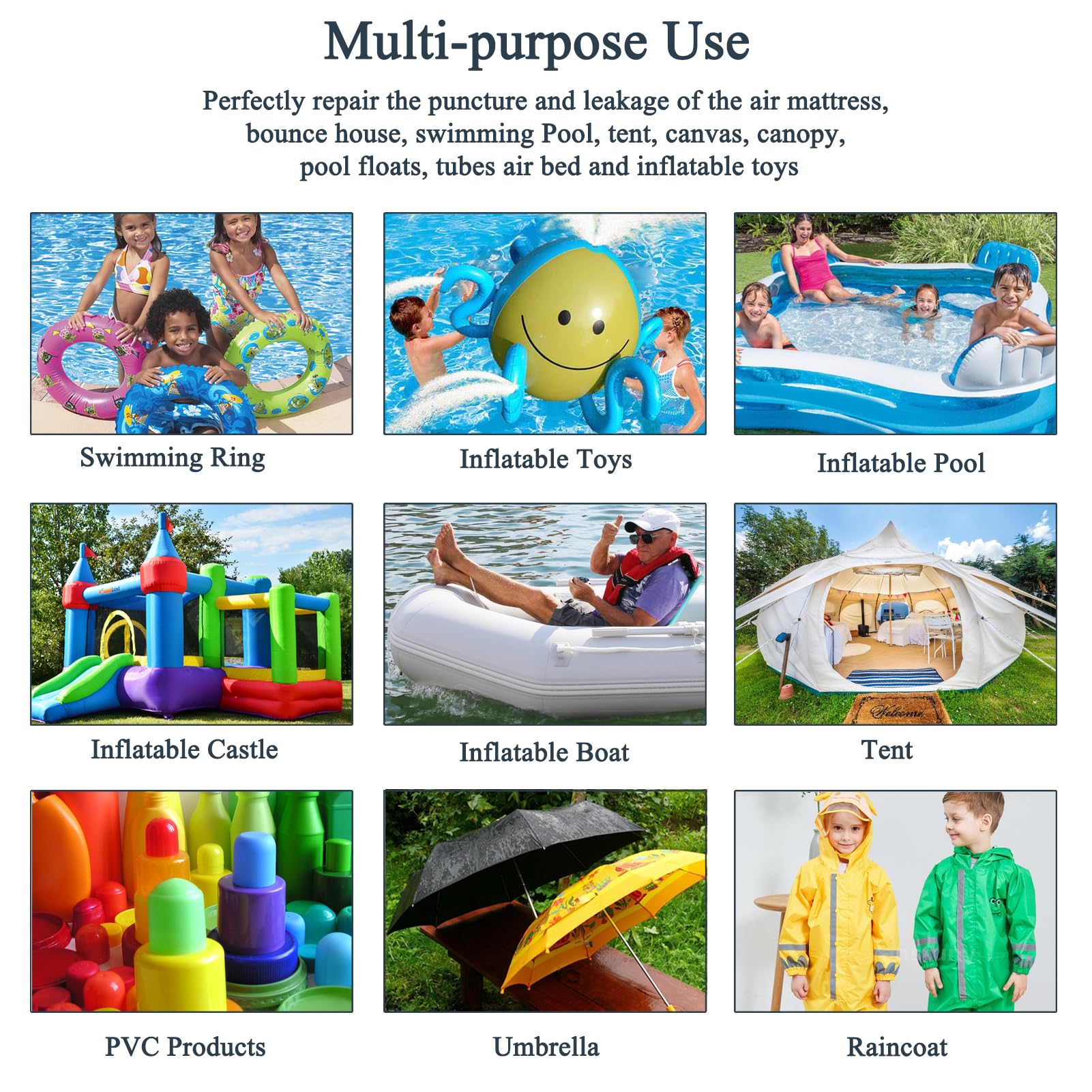 TPU Pool Patch Repair Kit 3.15in x 7ft - Waterproof Inflatable Repair Tape for Air Mattress, Tent, Swimming Pool, Bounce House | Fixes Canvas, Canopy, Pool Floats & Air Beds | Perfect for Camping, Pool Parties & Outdoor Adventures