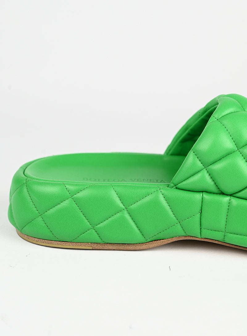Bottega Veneta Green Leather Sandals Women's Size 39 - Perfect for Summer Vacations & Beach Getaways