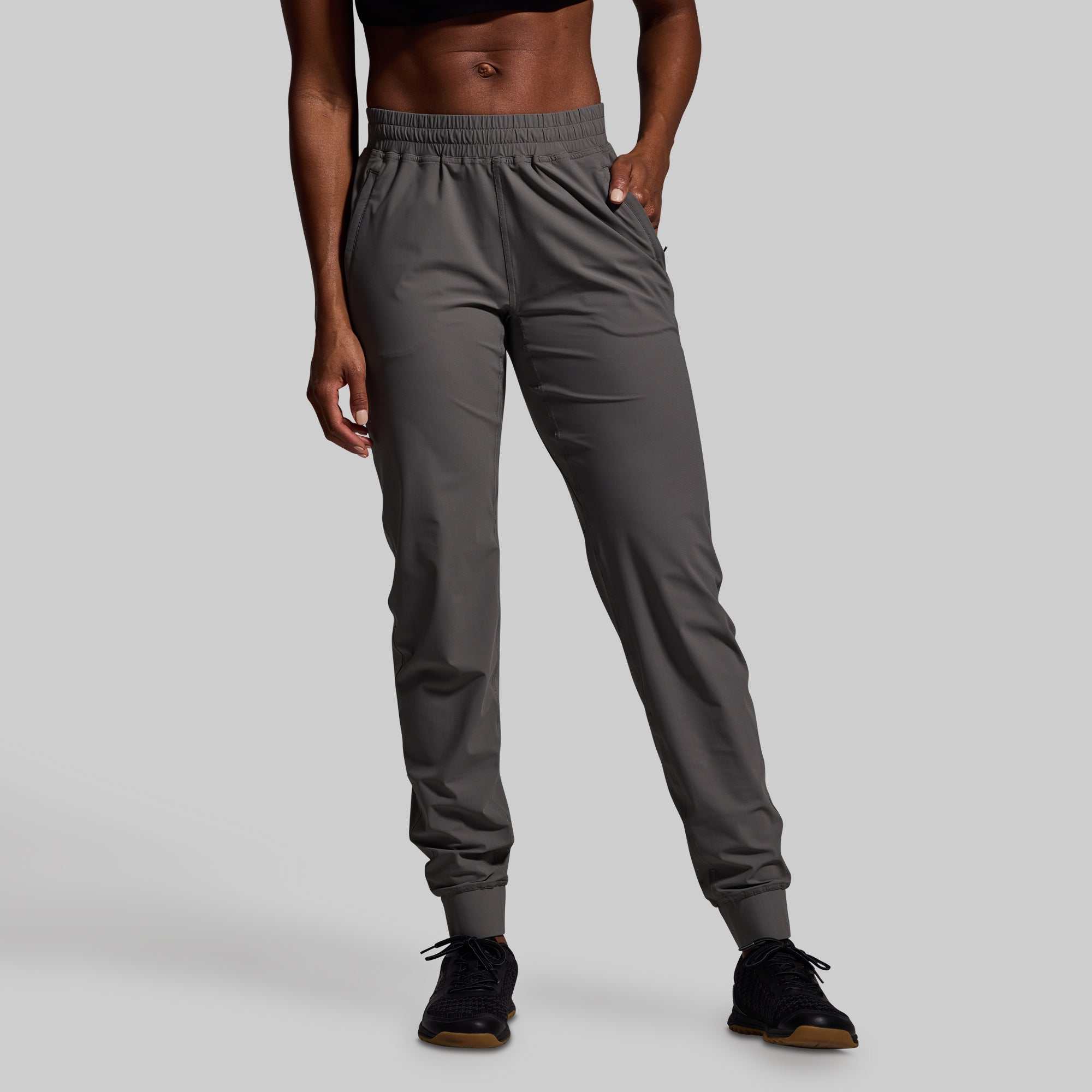 Women's High-Waisted Performance Jogger Pants - Breathable Gym Workout Running Yoga Pants (Gunmetal Grey) | Perfect for Fitness, Lounge & Everyday Wear