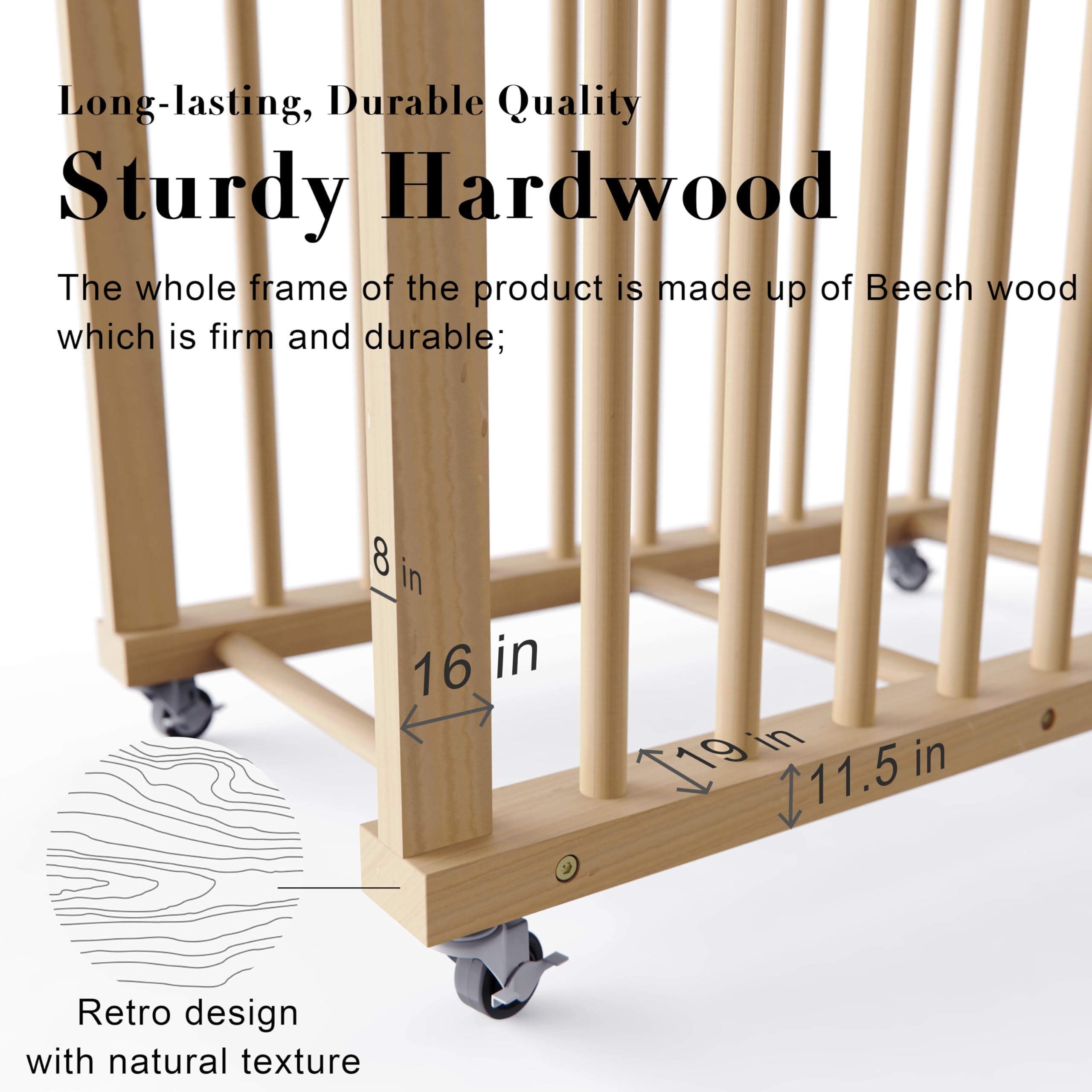 Art Storage Rack with Handle & Wheels - Canvas Board Organizer for Drawing Panels, Paper Pads & Art Supplies | Perfect for Art Studios, Galleries & Home Artworks Storage