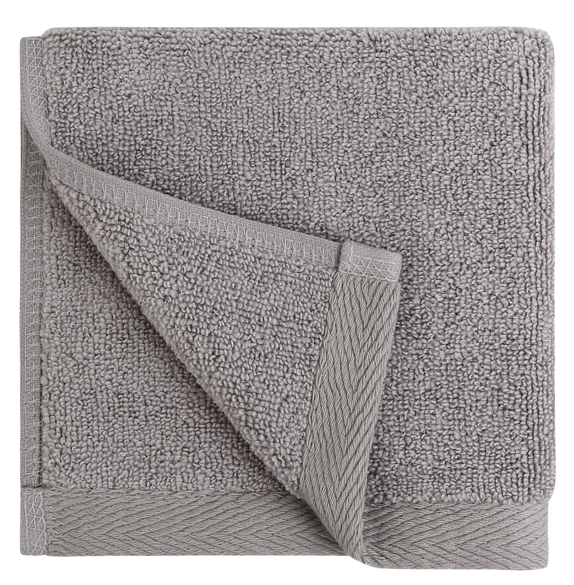 Everplush Flat Loop Quick-Dry Towel Set - 6 Pack Super Soft Washcloths in Ash Gray | Perfect for Gym, Travel, Spa & Bathroom Essentials