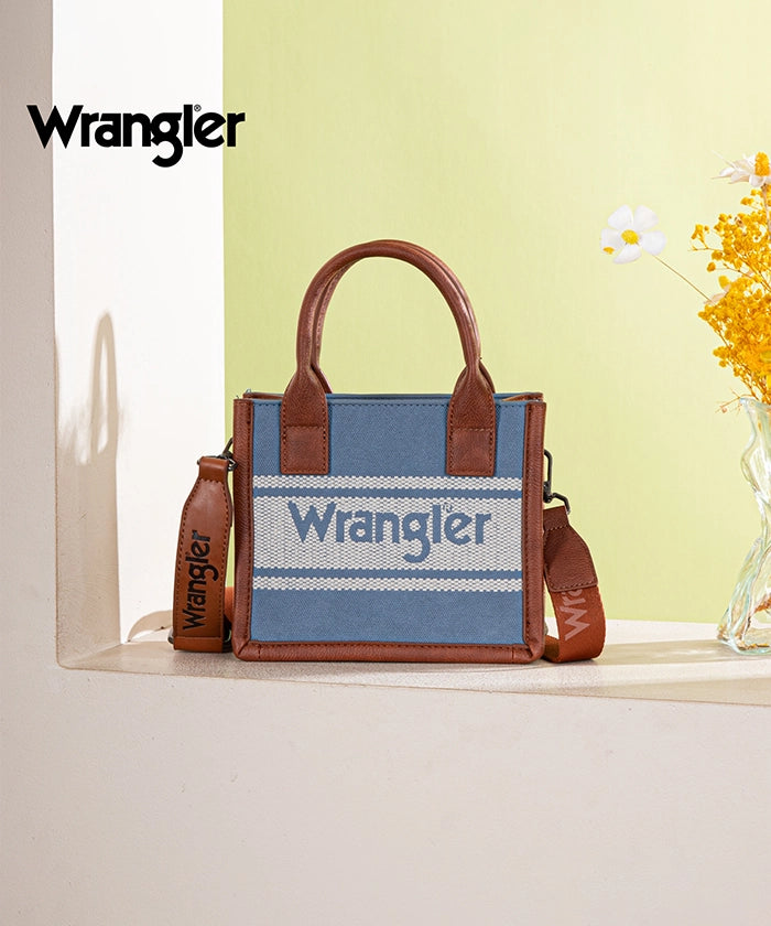 Wrangler Embroidered Canvas Crossbody Bag for Women - Stylish Western Purse with Adjustable Strap, Perfect for Travel, Shopping & Everyday Use