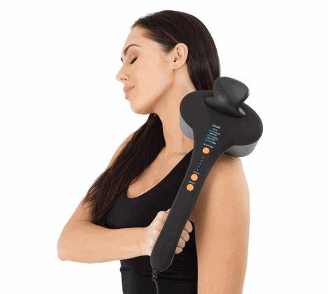 SHARPER IMAGE Dual Head Accupressure Massager for Neck & Back Pain Relief - SMG1104BK - Perfect for Home, Office & Travel Use