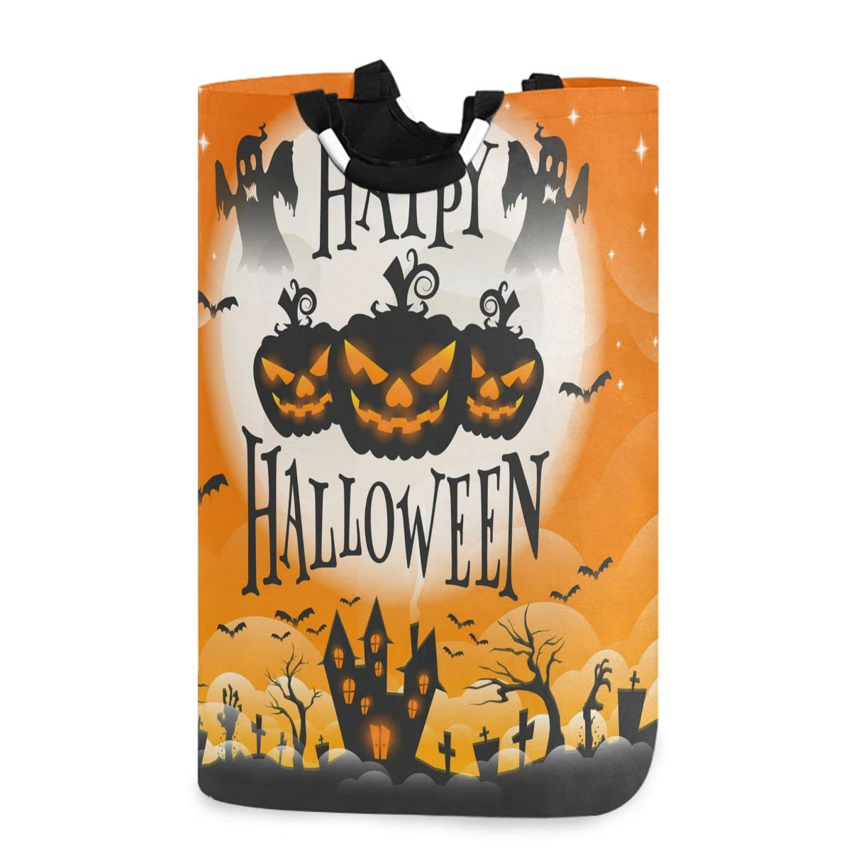 DOMIKING Collapsible Laundry Hamper Basket - Pumpkin Halloween Storage Organizer for Kids Room, Dorm, Nursery | Holds Dirty Clothes, Toys & Essentials | Perfect for Halloween Decor & Daily Use