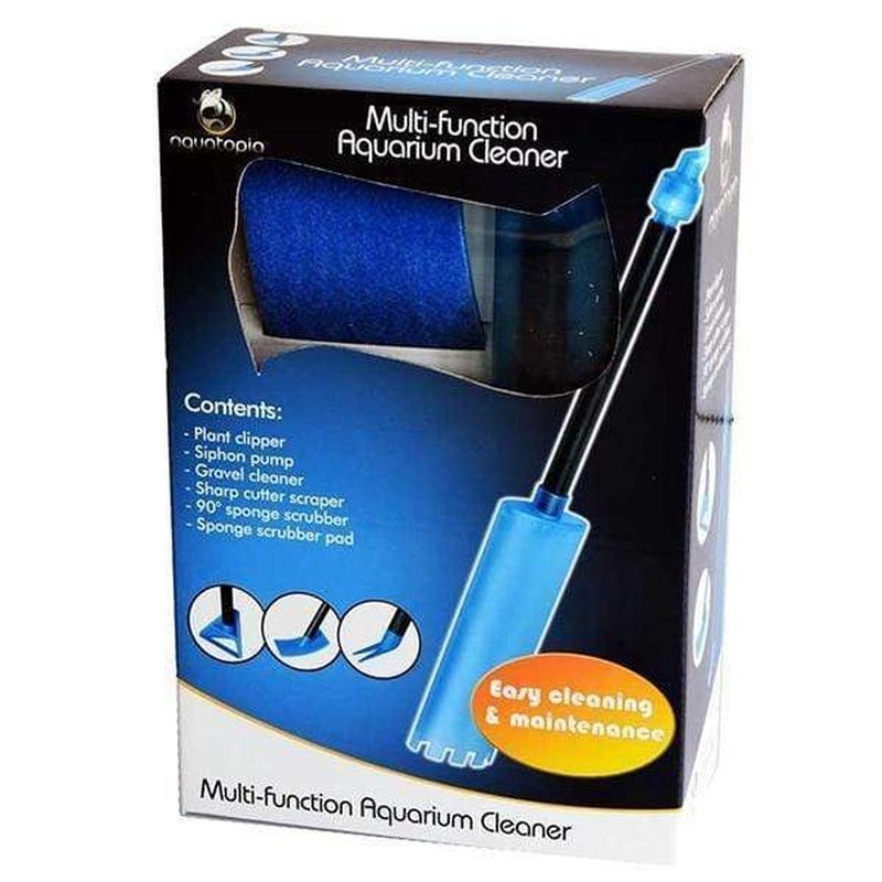 Aquatopia 6-in-1 Multi-Function Aquarium Cleaner - Fish Tank Gravel Vacuum, Water Changer & Algae Scraper for Freshwater & Saltwater Tanks - Perfect for Home, Office & Pet Store Aquarium Maintenance