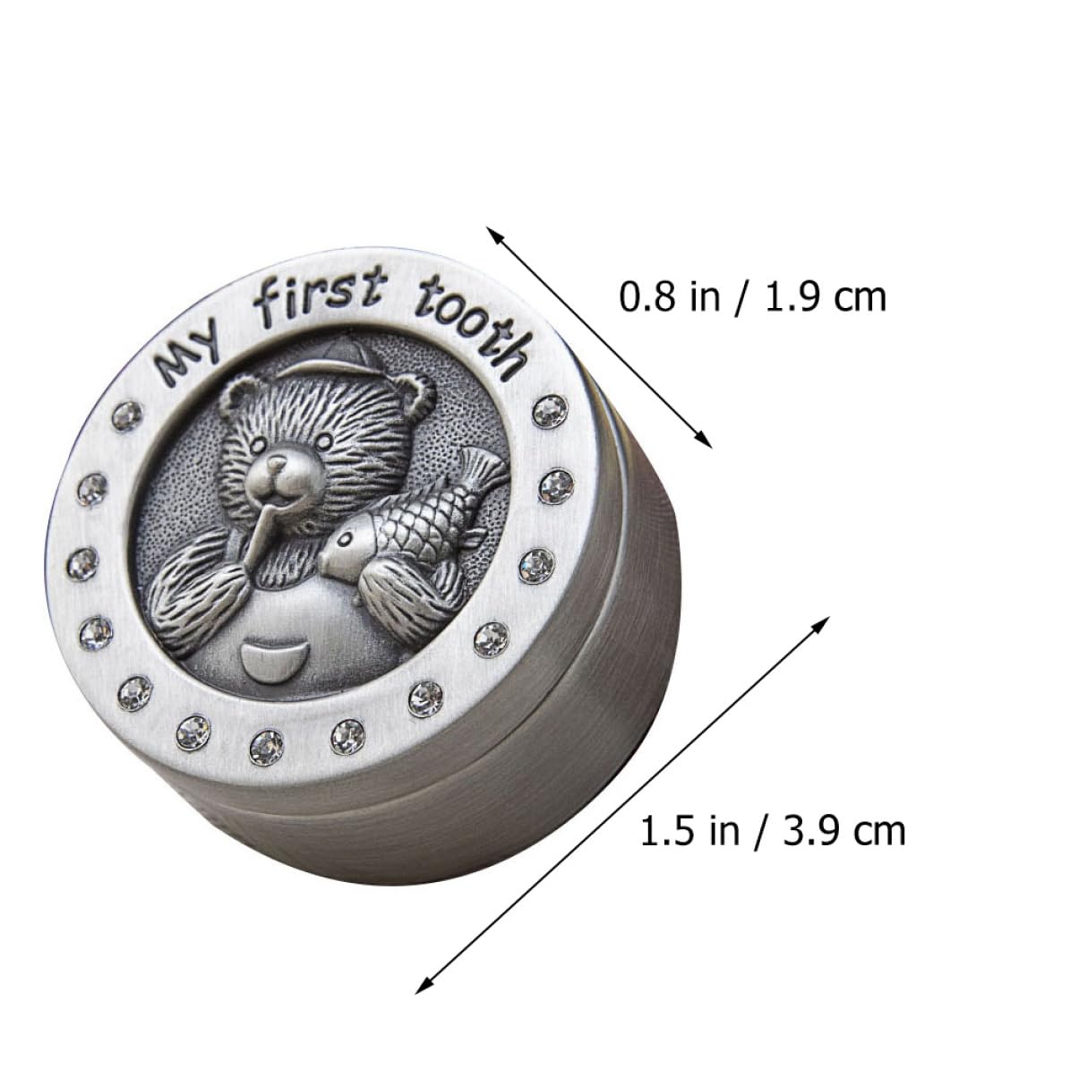 Beautiful First Tooth Box Set - 2pcs Baby Teeth Keepsake Storage with Cute Bear Design, Metal Organizer for Boys & Girls | Perfect Newborn Gift & Childhood Memory Preservation