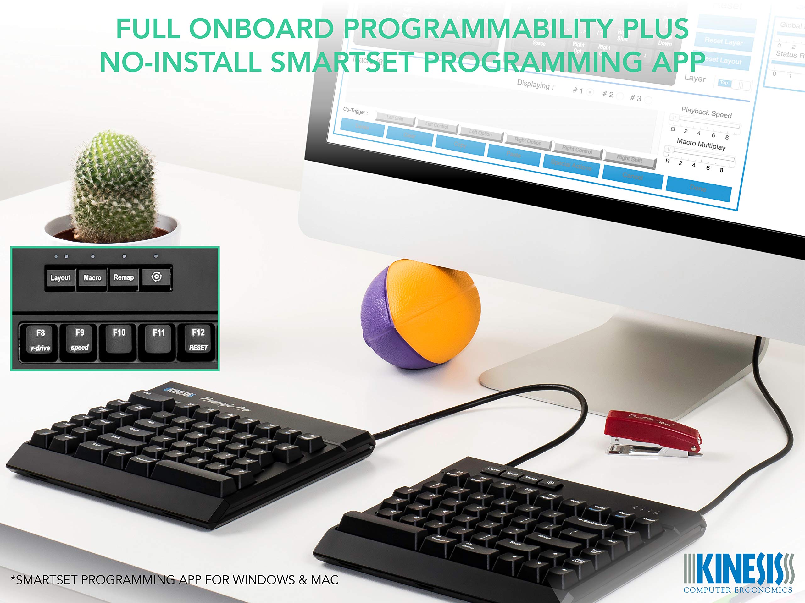 Freestyle Pro Ergonomic Split Mechanical Keyboard - Fully Programmable & Adjustable for Comfort - Perfect for Office Work, Gaming, and Long Typing Sessions