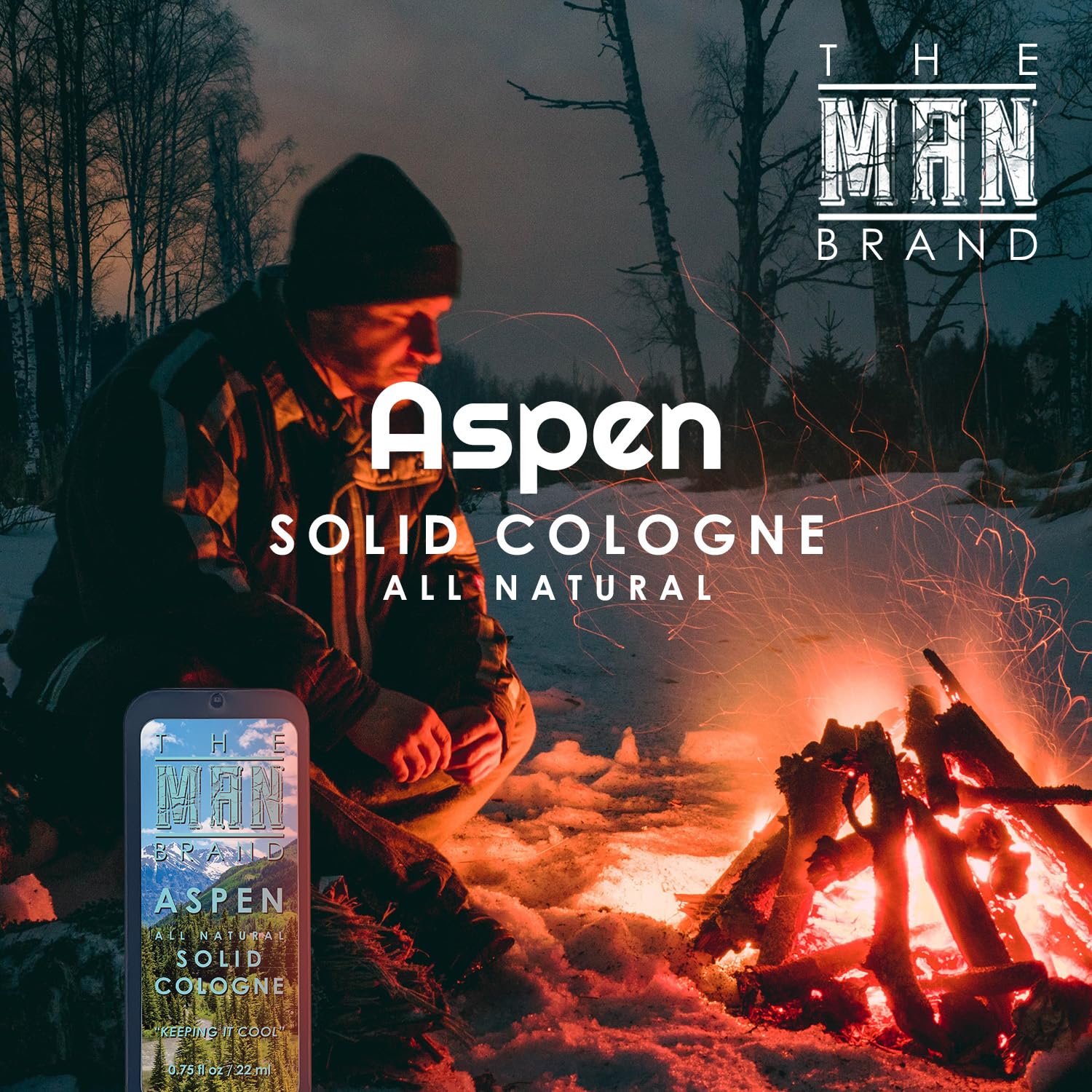 Aspen Solid Cologne for Men 0.75 oz - Natural Wax Cologne with Long-Lasting Fragrance - Travel Size Cologne for Men - 3/4 Ounce (Pack of 1) - Perfect for Travel, Gym & Everyday Use