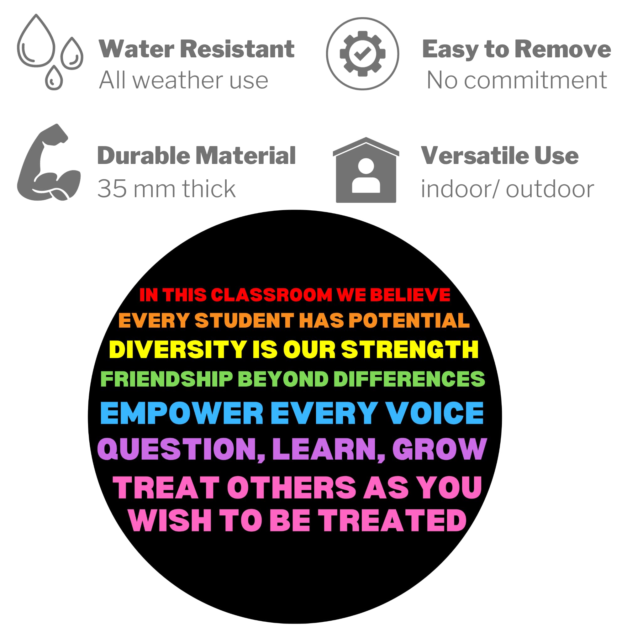 Spread Kindness Diversity & Inclusivity - 5.5 Inch Inspirational Car Magnet Decal with Equality Quotes | Perfect for Vehicles, Classrooms & Office Spaces to Promote Unity