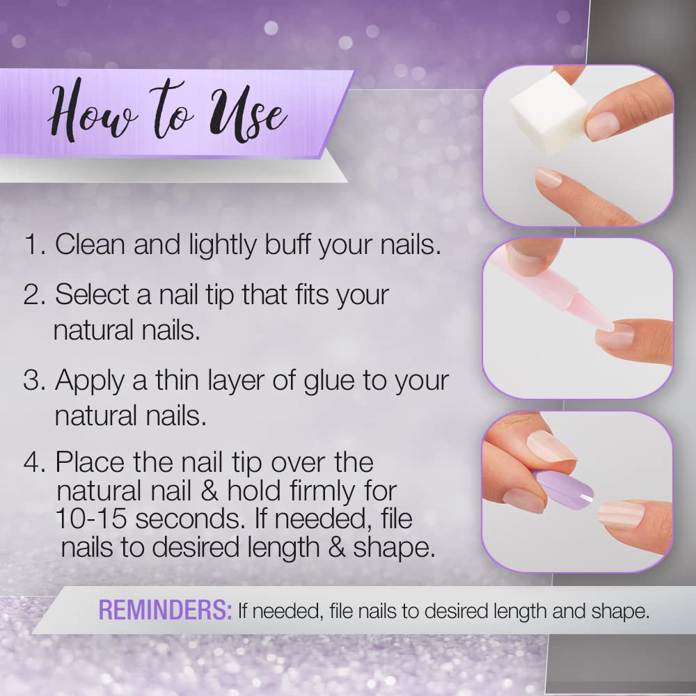 Ardell Nail Addict Artificial Nail Set - Lovely Lavender Press on Nails for Women | Perfect for Parties, Weddings & Special Occasions