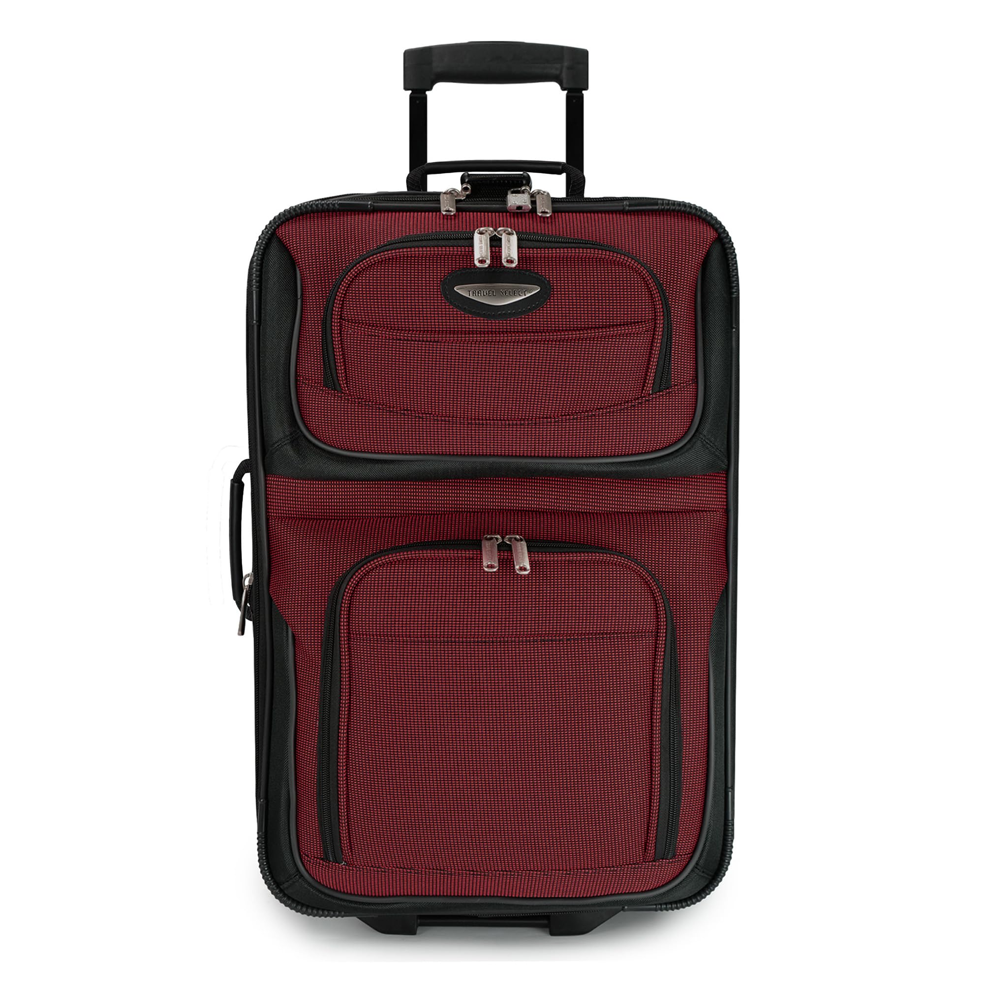 Travel Select Amsterdam Expandable Rolling Upright Luggage Set - 2-Piece Burgundy Suitcase for Air Travel & Business Trips | Durable Spinner Wheels & TSA Lock